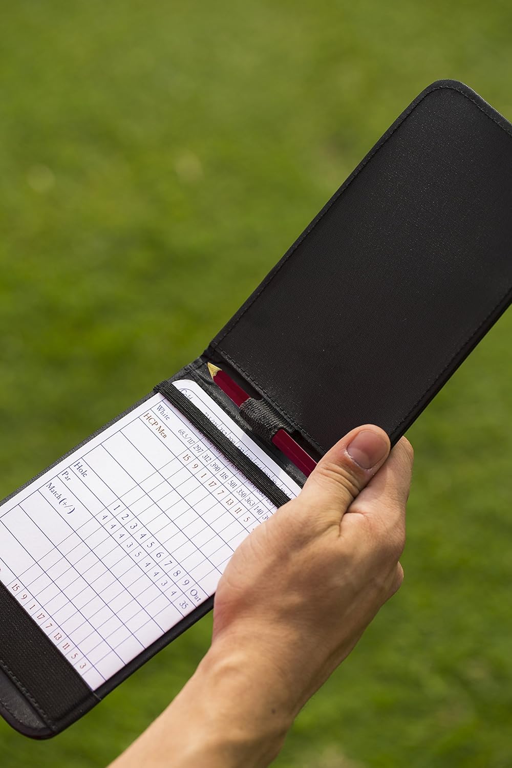 Callaway Leather Golf Scorecard Holder, Black, 7" x 4.25" - Dude Golf