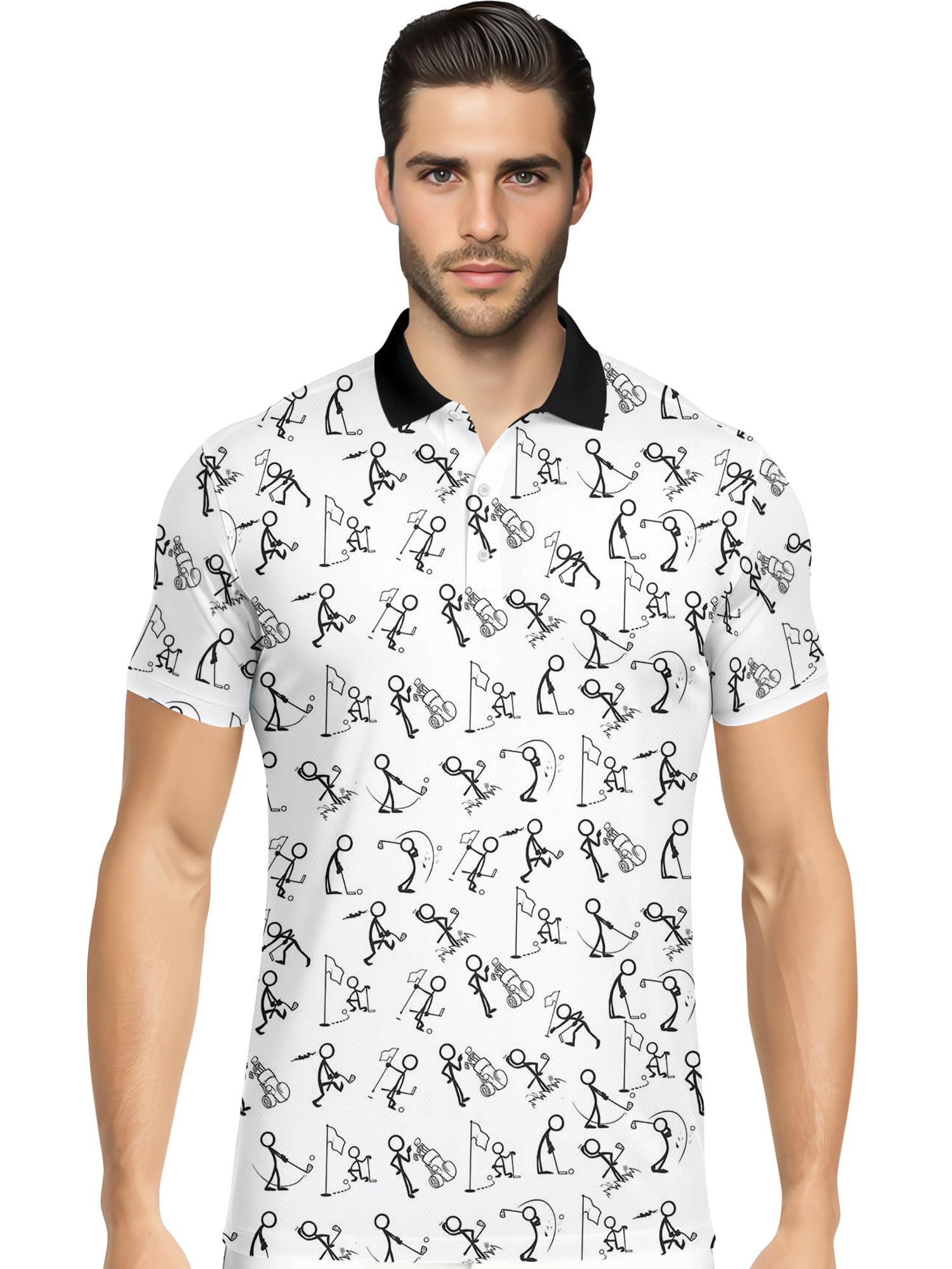 Funny Hawaiian Print Mens Polo - Dude Golf