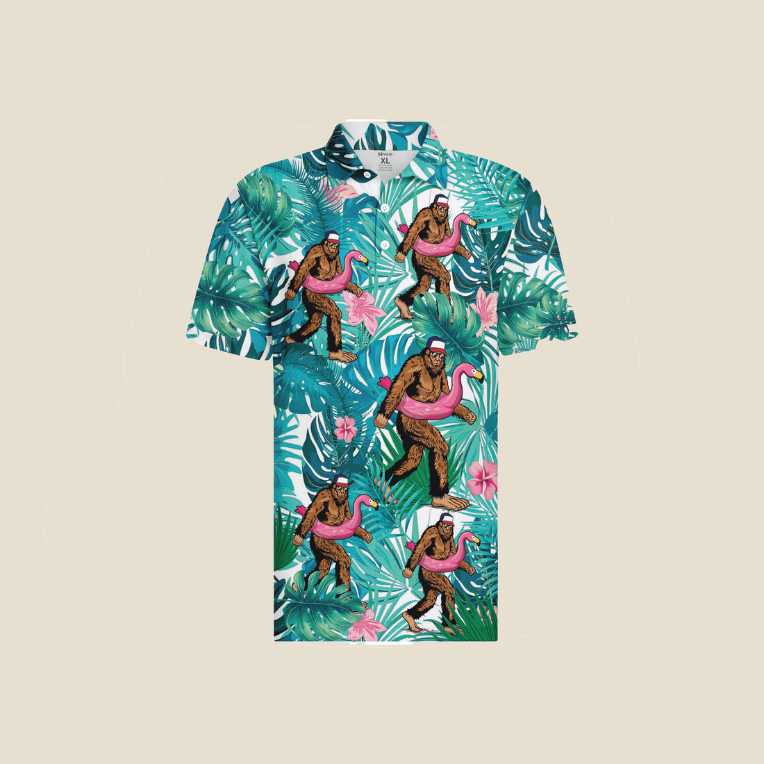 Funny Hawaiian Print Mens Polo - Dude Golf