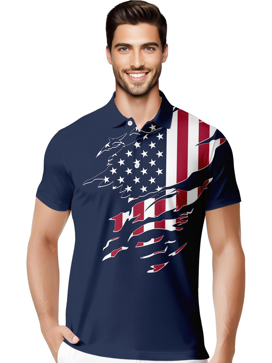 Funny Hawaiian Print Mens Polo - Dude Golf
