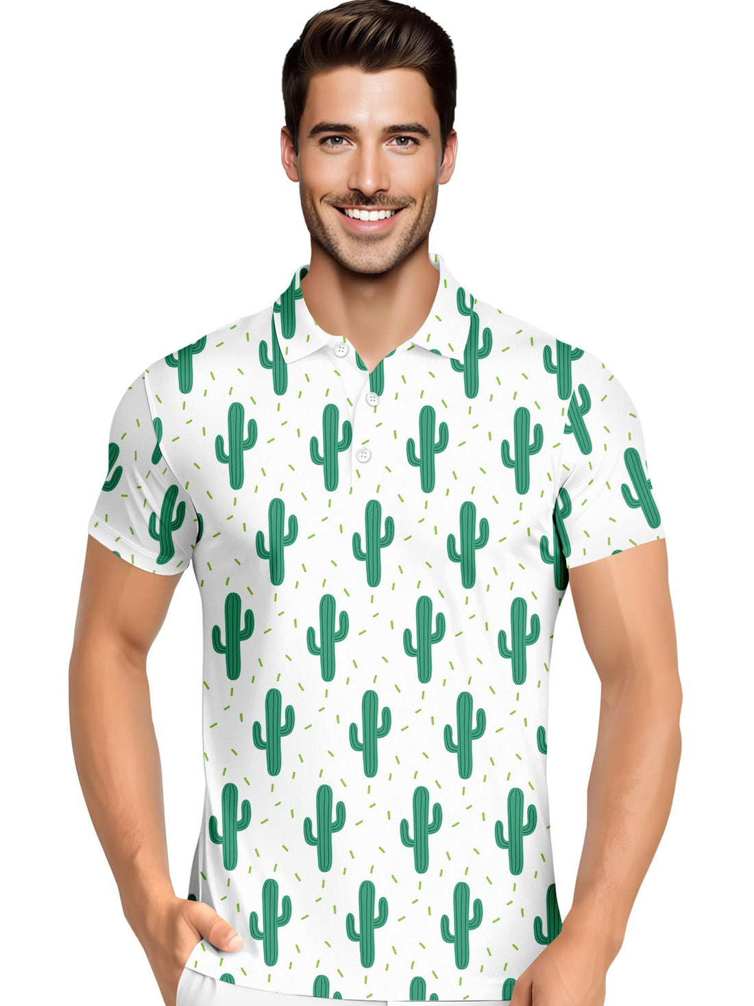 Funny Hawaiian Print Mens Polo - Dude Golf