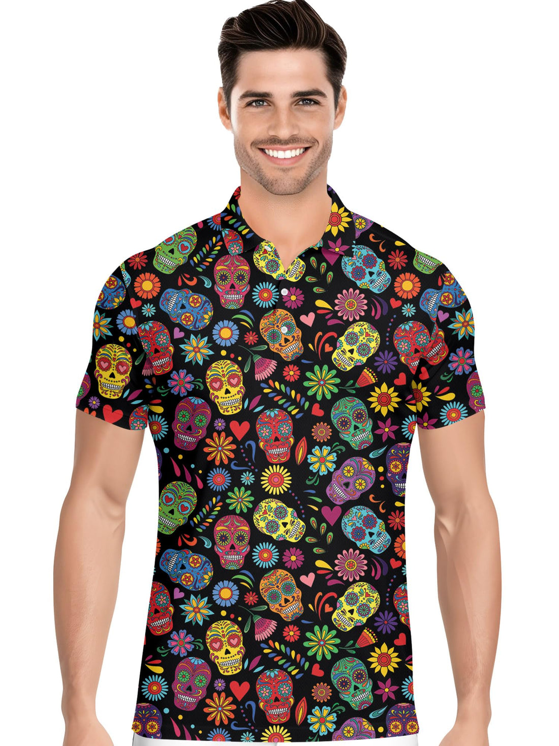 Funny Hawaiian Print Mens Polo - Dude Golf