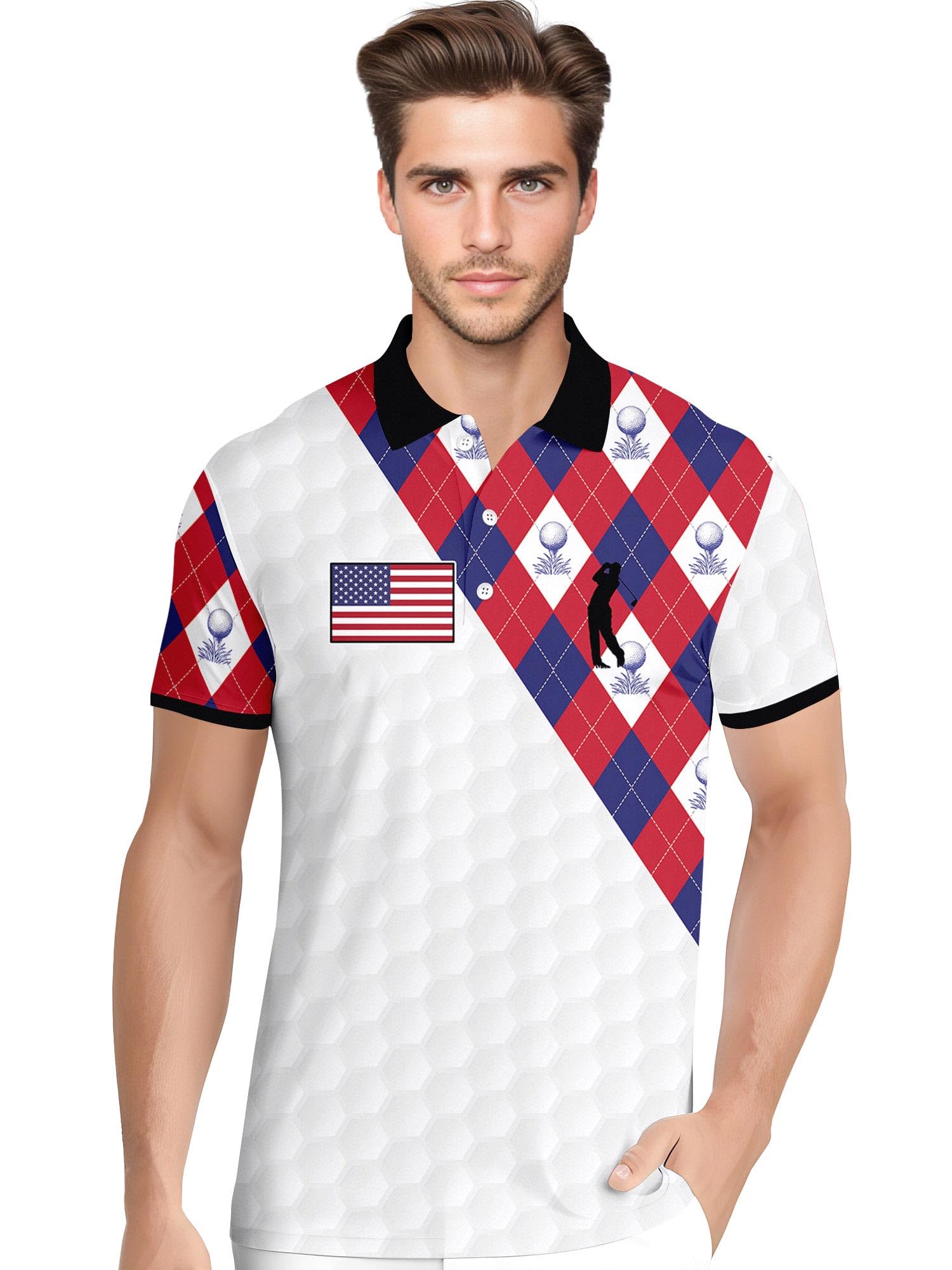 Funny Hawaiian Print Mens Polo - Dude Golf