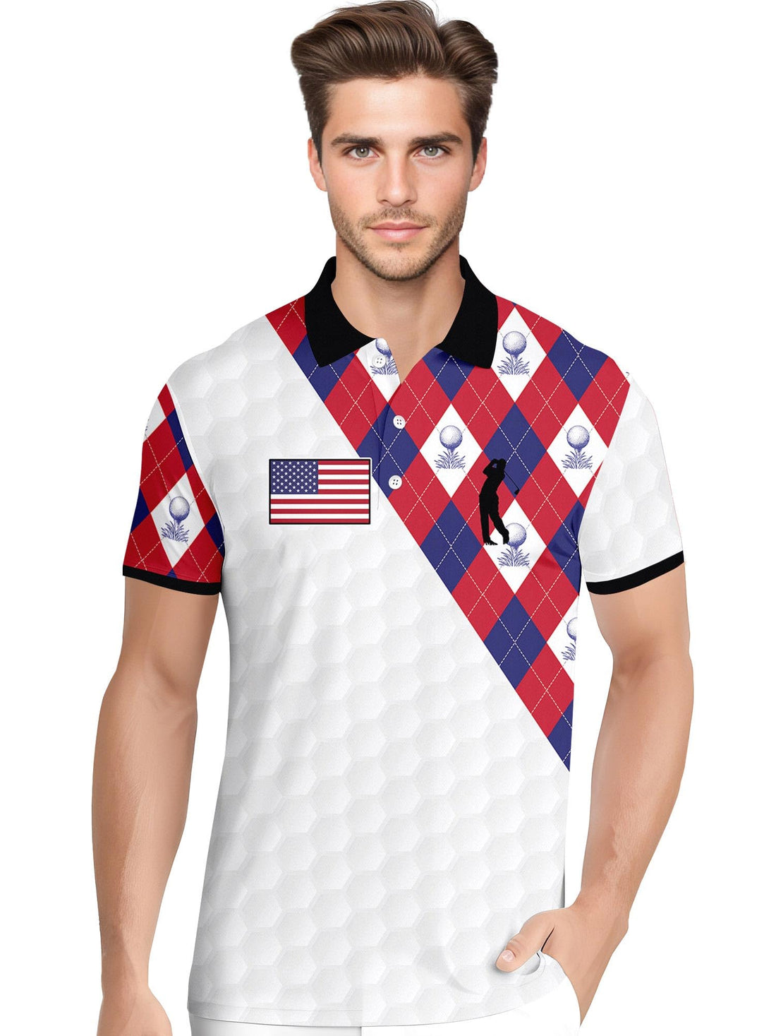 Funny Hawaiian Print Mens Polo - Dude Golf