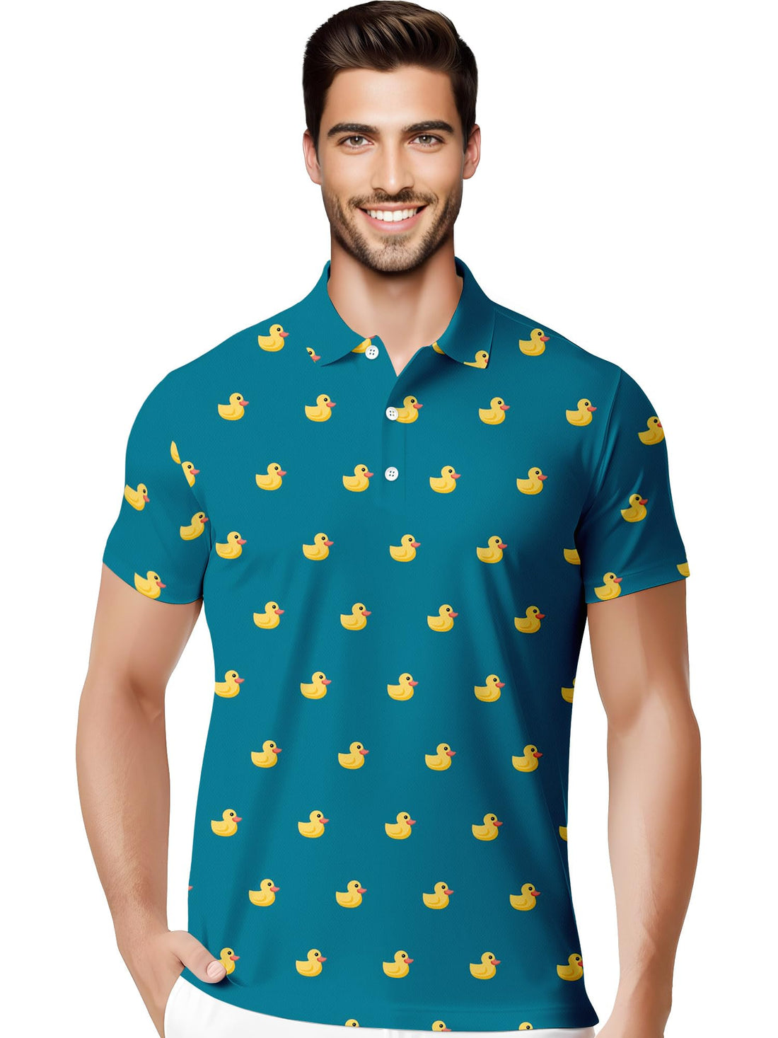 Funny Hawaiian Print Mens Polo - Dude Golf