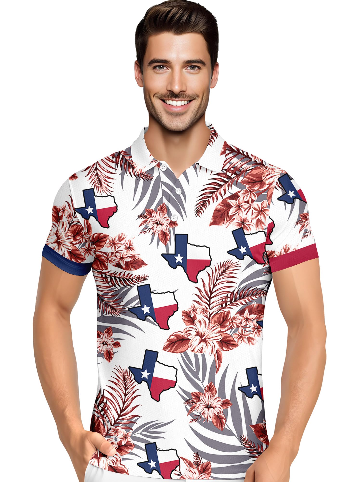 Funny Hawaiian Print Mens Polo - Dude Golf