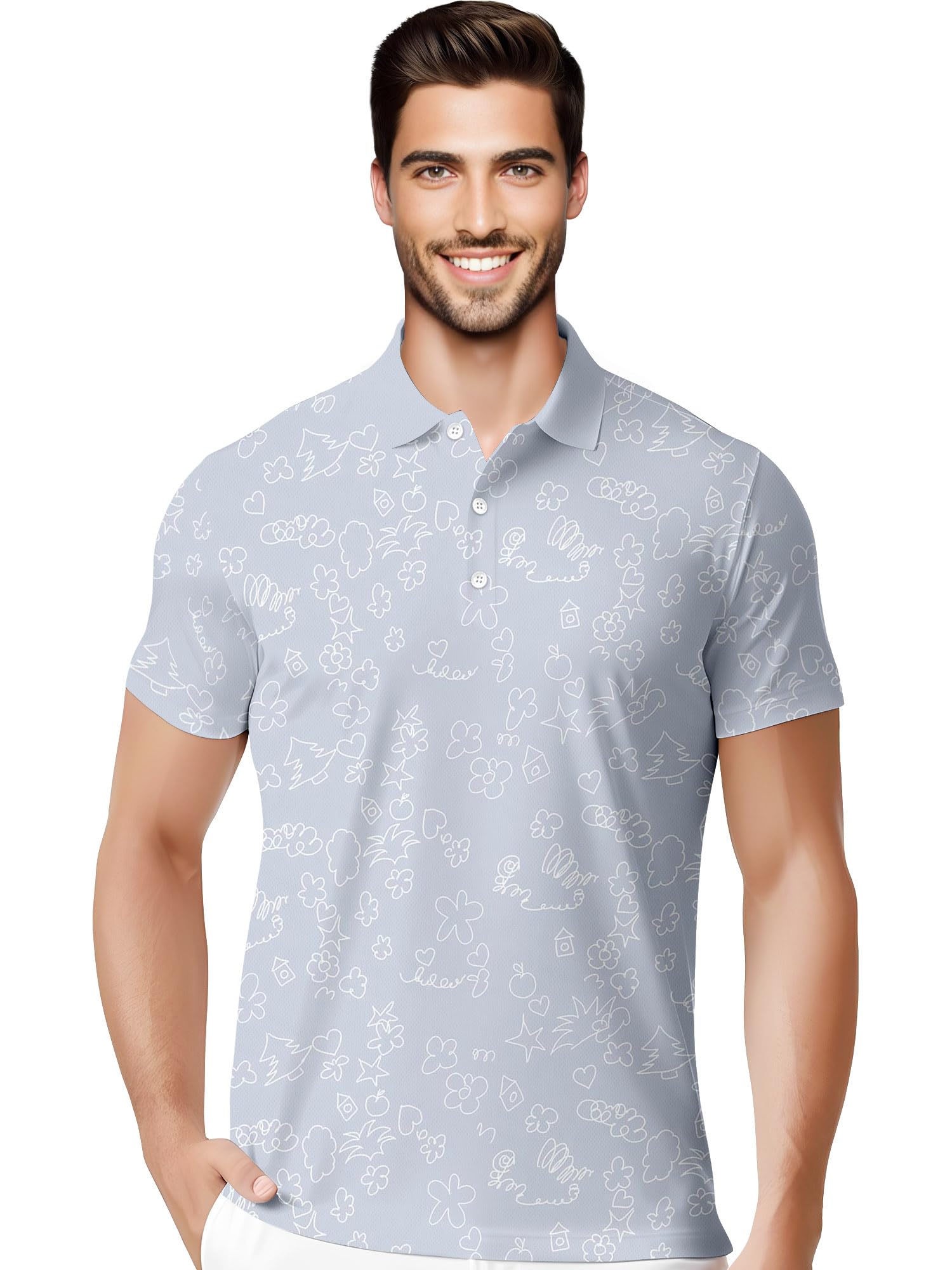 Funny Hawaiian Print Mens Polo - Dude Golf