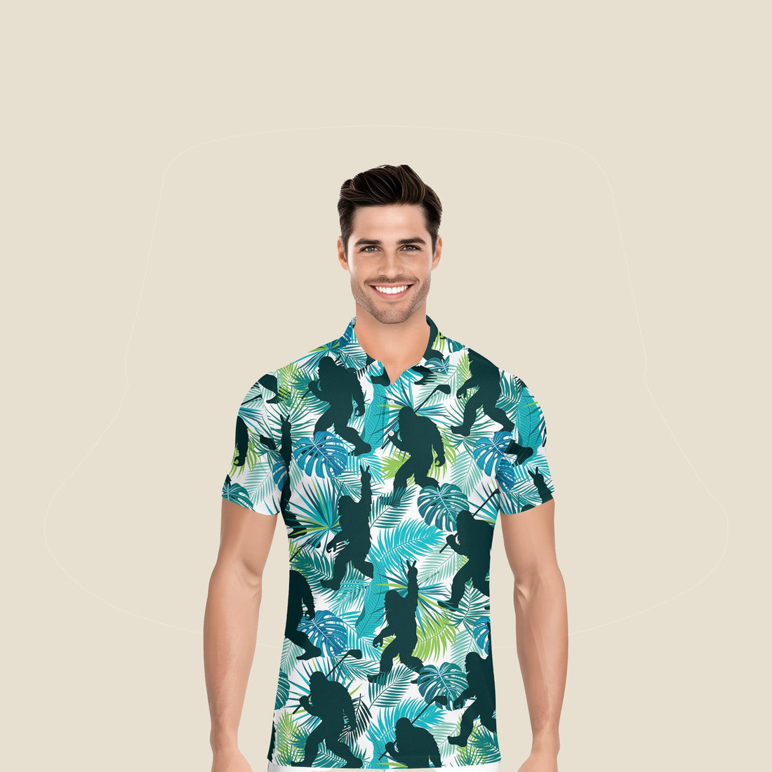 Funny Hawaiian Print Mens Polo - Dude Golf