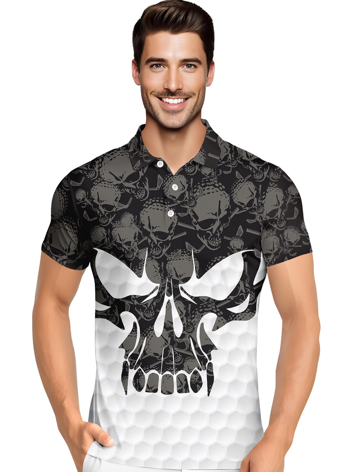 Funny Hawaiian Print Mens Polo - Dude Golf