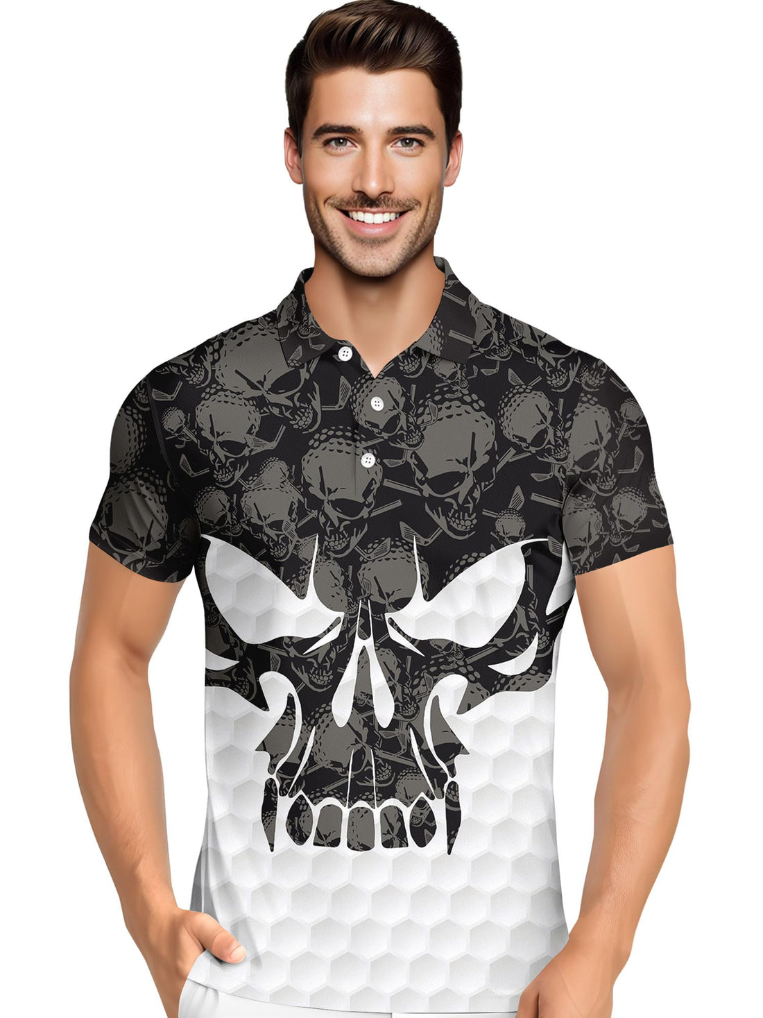 Funny Hawaiian Print Mens Polo - Dude Golf