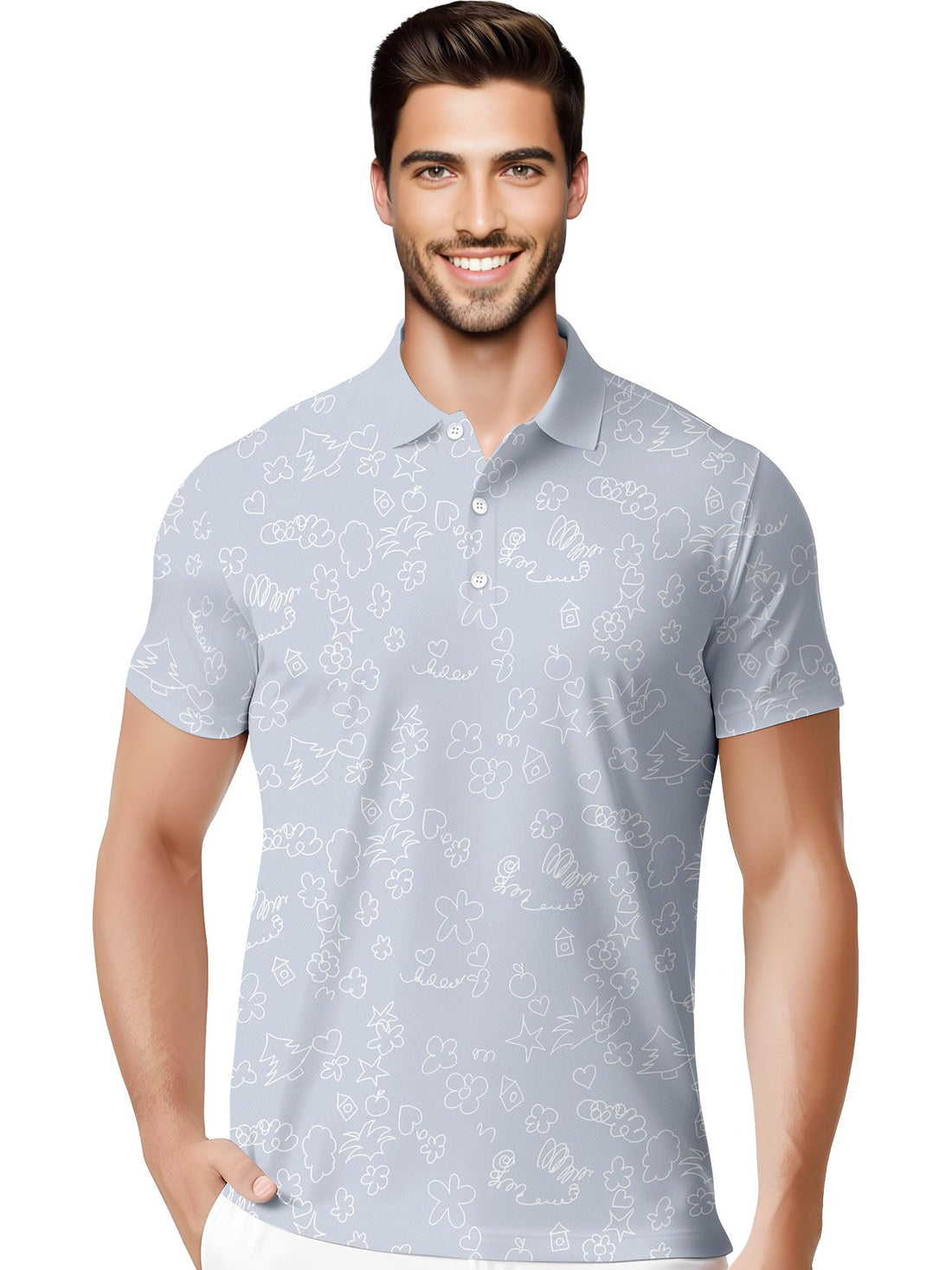Funny Hawaiian Print Mens Polo - Dude Golf