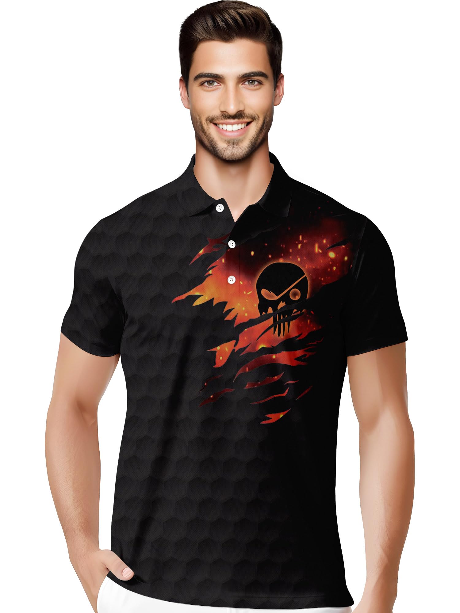 Funny Hawaiian Print Mens Polo - Dude Golf