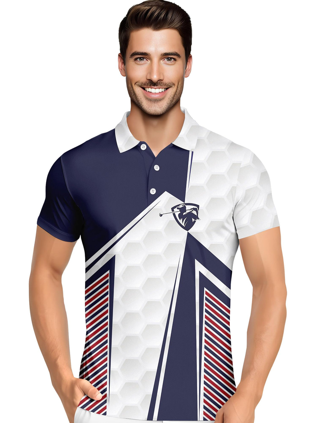 Funny Hawaiian Print Mens Polo - Dude Golf