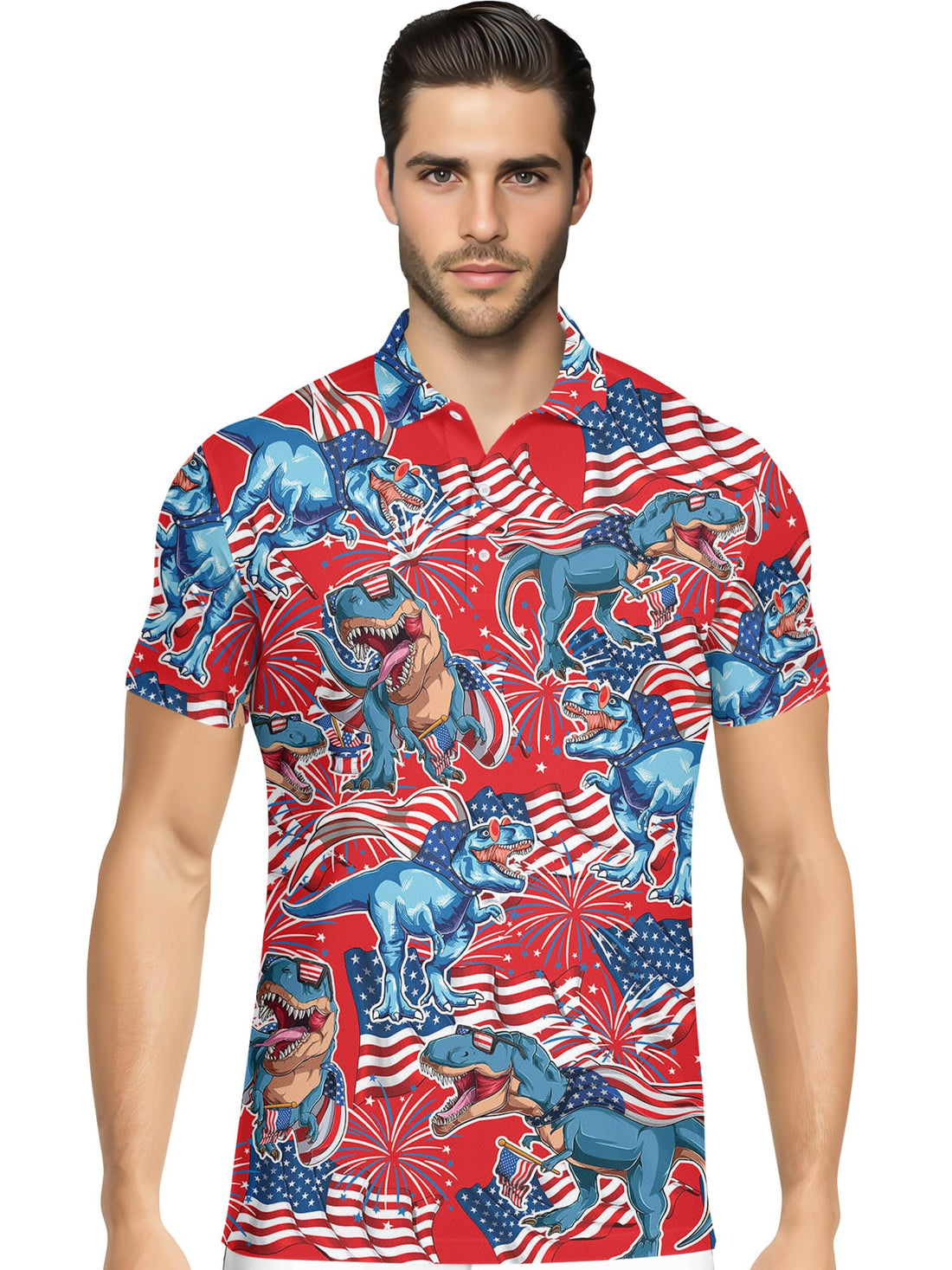 Funny Hawaiian Print Mens Polo - Dude Golf