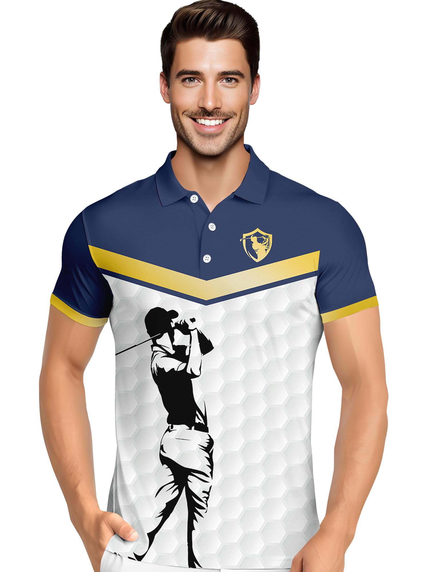 Funny Hawaiian Print Mens Polo - Dude Golf