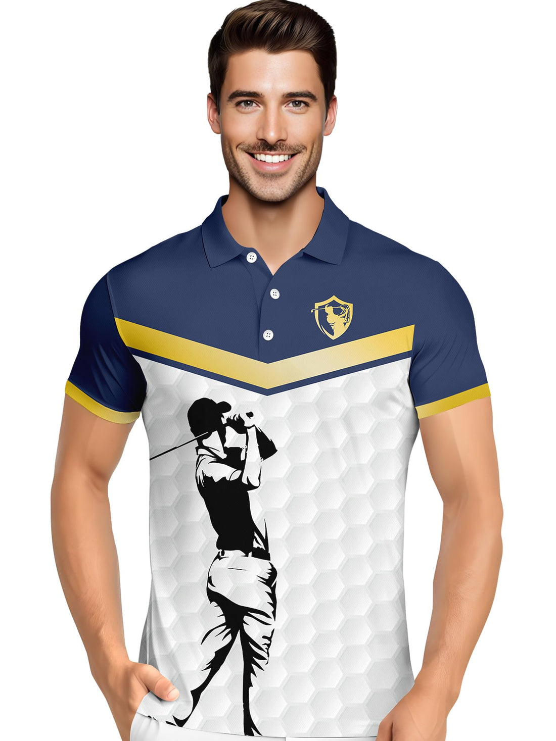 Funny Hawaiian Print Mens Polo - Dude Golf
