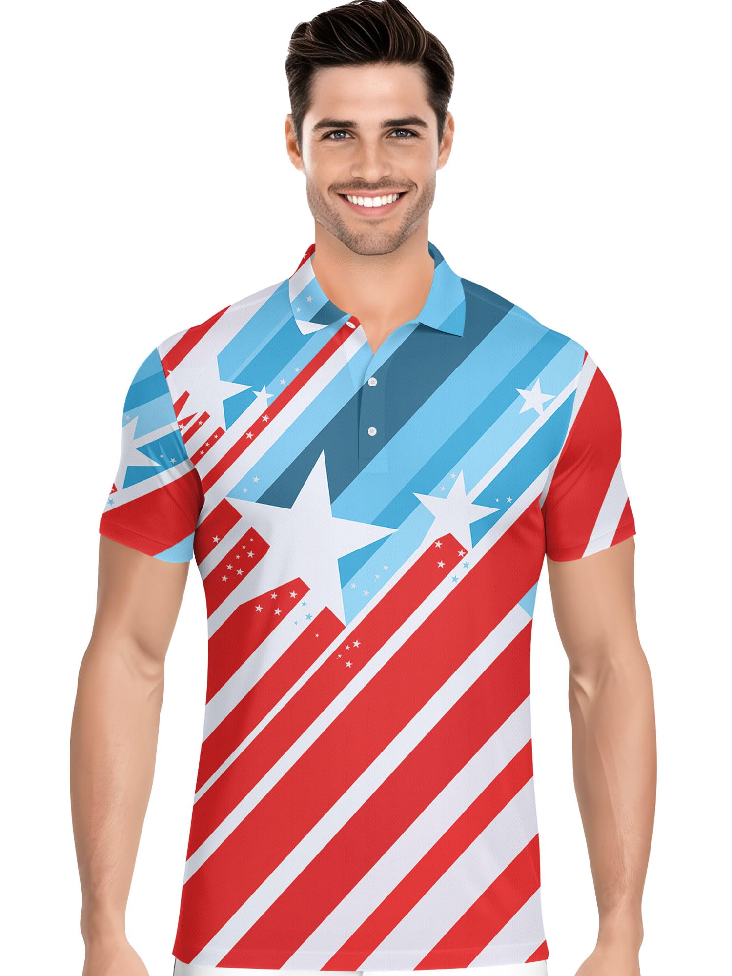 Funny Hawaiian Print Mens Polo - Dude Golf