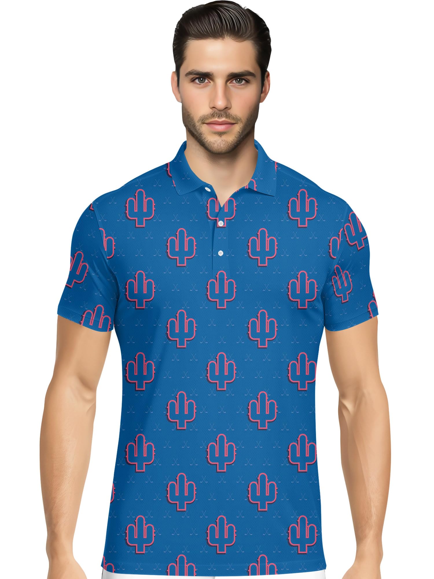 Funny Hawaiian Print Mens Polo - Dude Golf