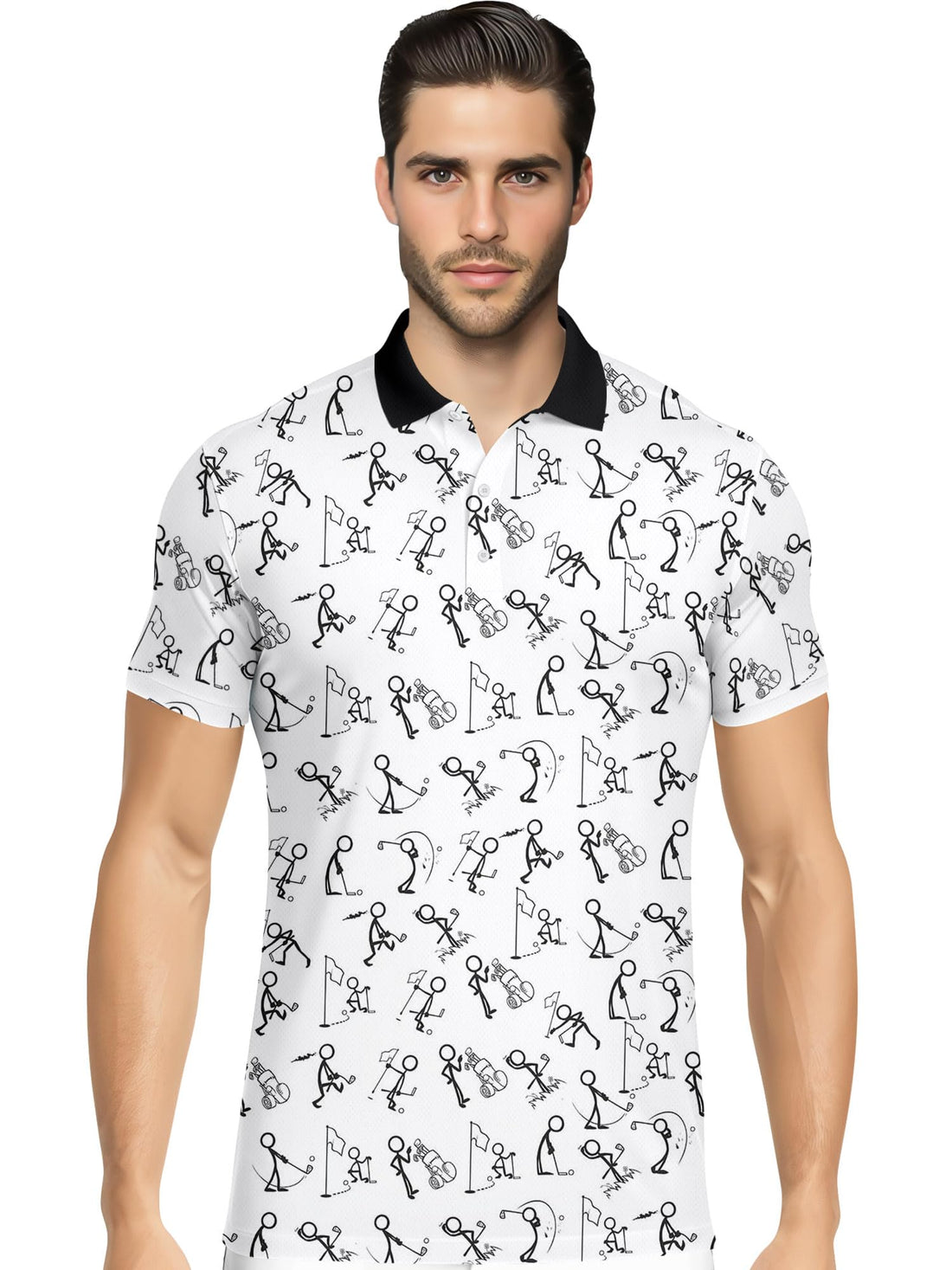 Funny Hawaiian Print Mens Polo - Dude Golf