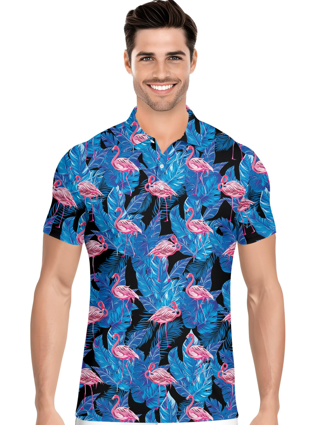 Funny Hawaiian Print Mens Polo - Dude Golf