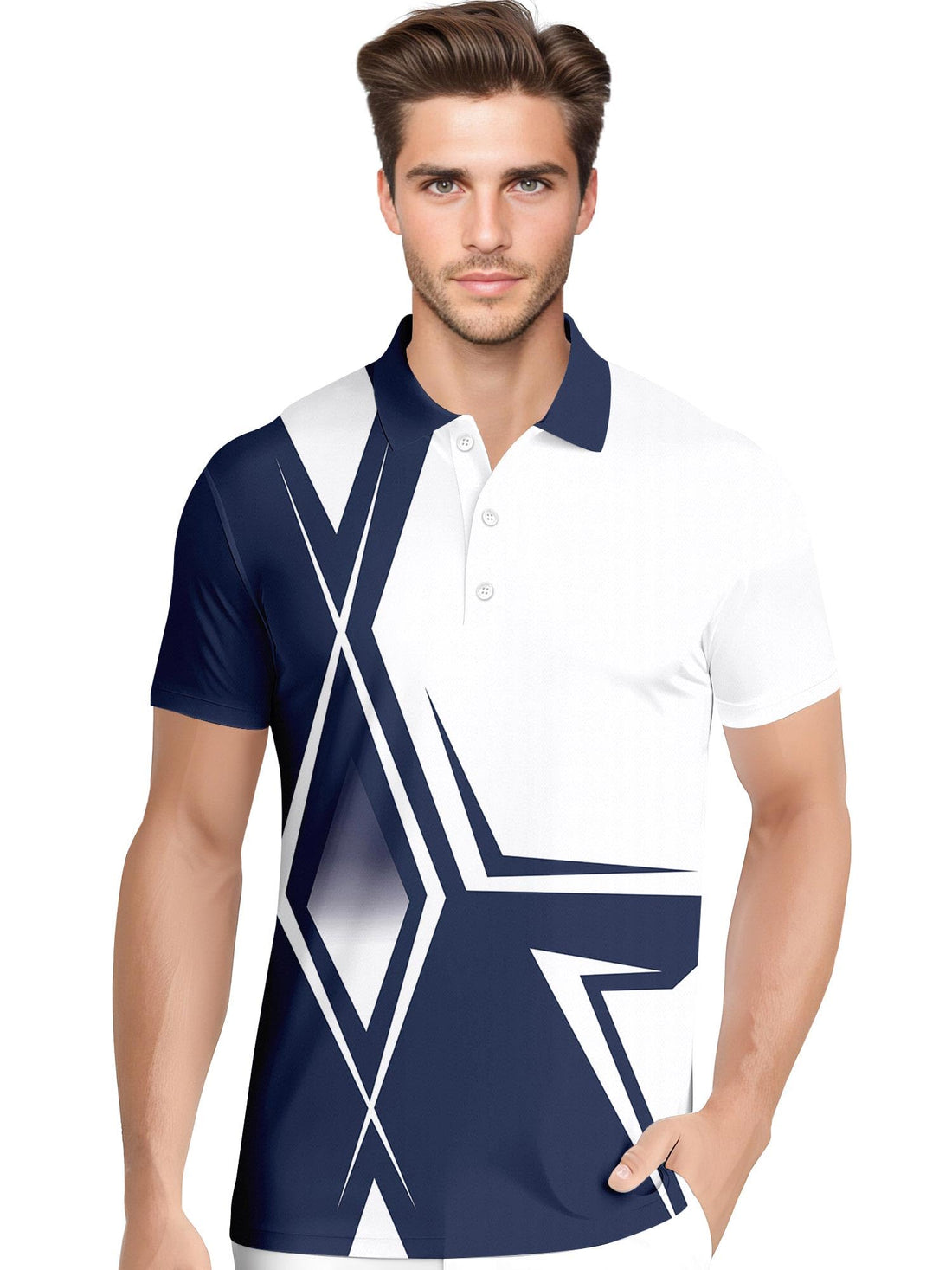 Funny Hawaiian Print Mens Polo - Dude Golf