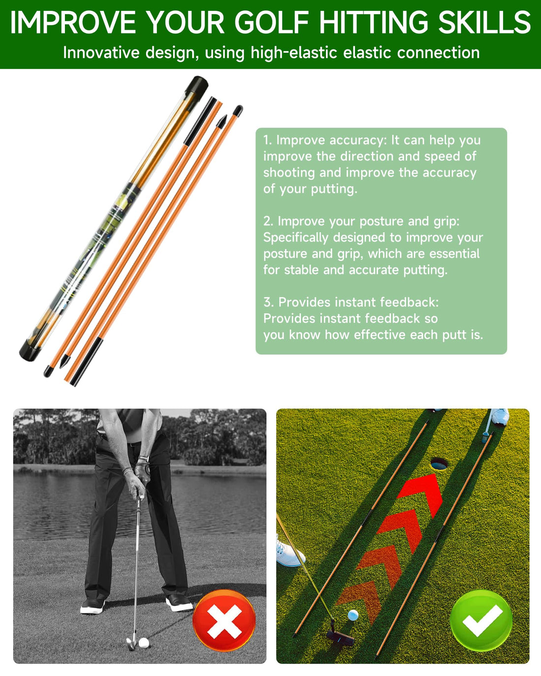 Golf Alignment Sticks (2 Sets) - Dude Golf