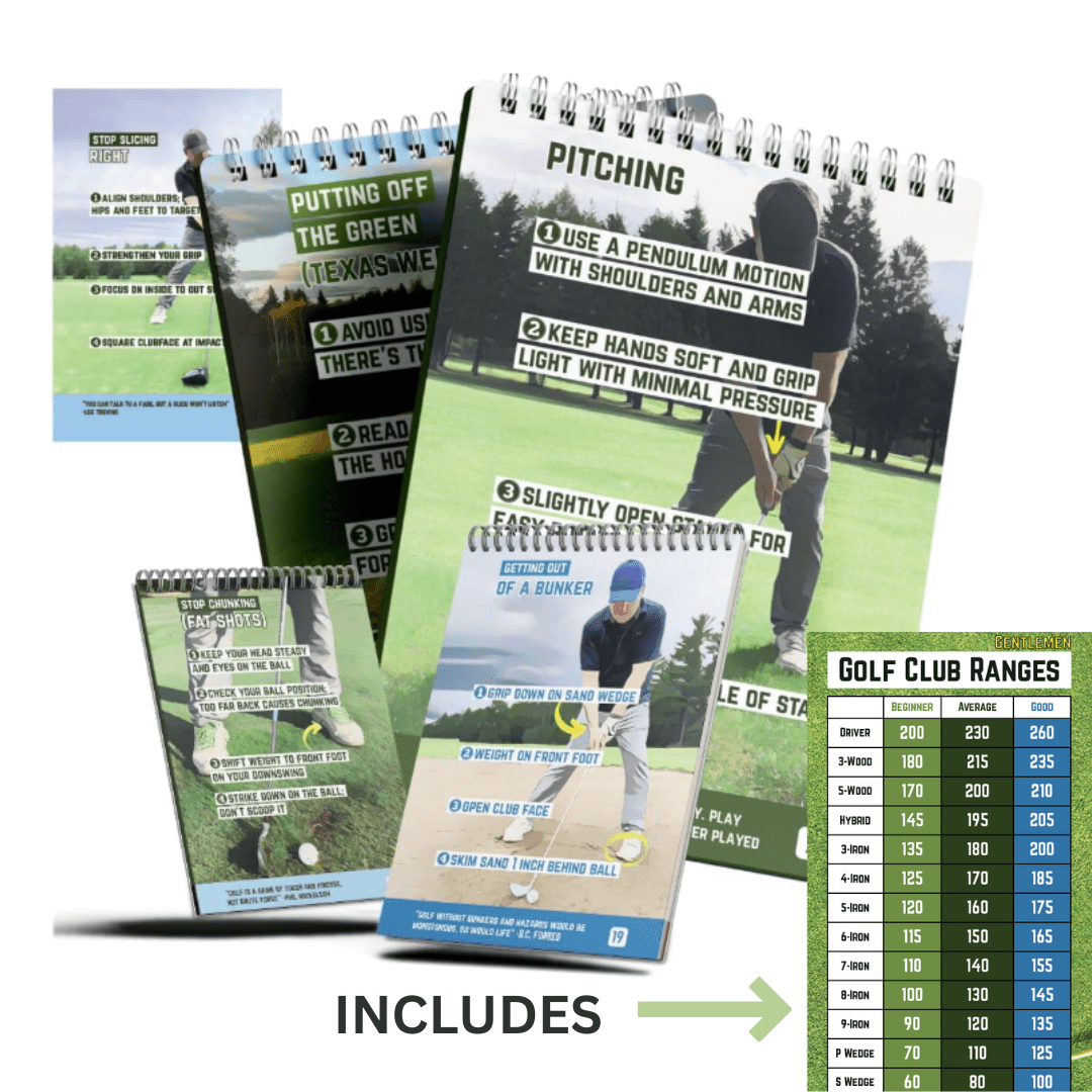 Golf Cheat Sheets With Yardage Card - Dude Golf