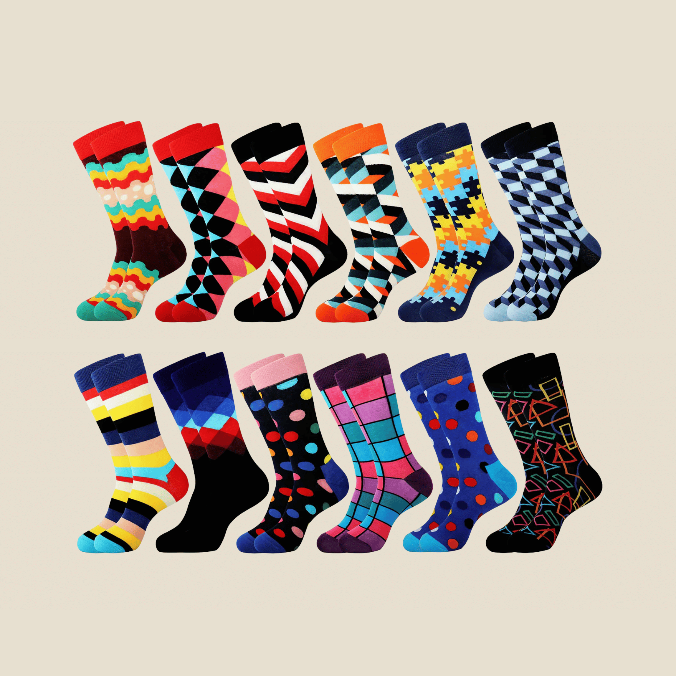 Mens Funny Fun Crazy Funky Dress Crew Socks - Dude Golf