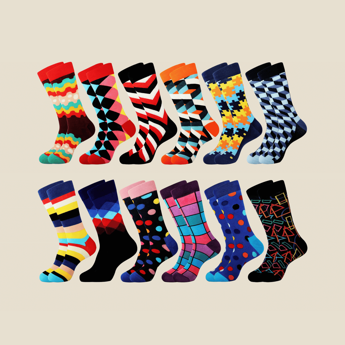 Mens Funny Fun Crazy Funky Dress Crew Socks - Dude Golf