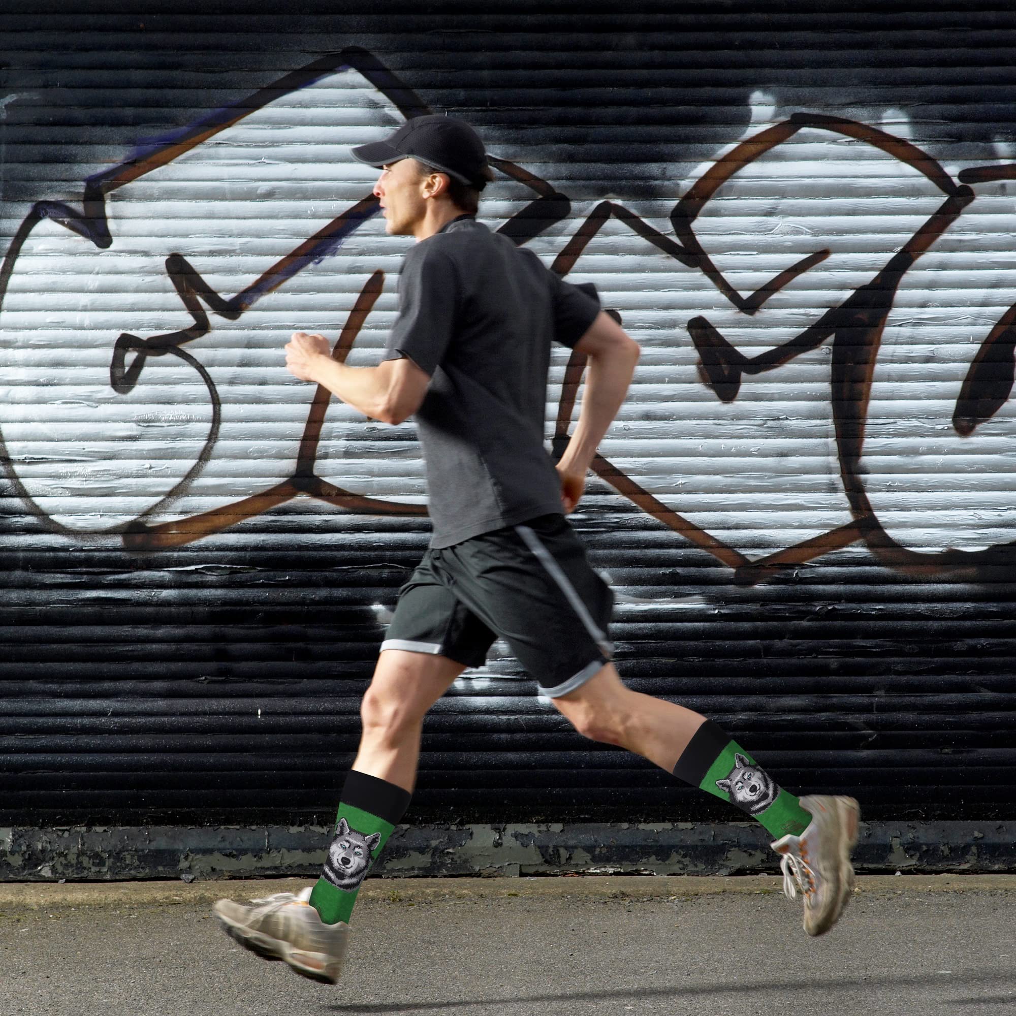 Mens Funny Fun Crazy Funky Dress Crew Socks - Dude Golf