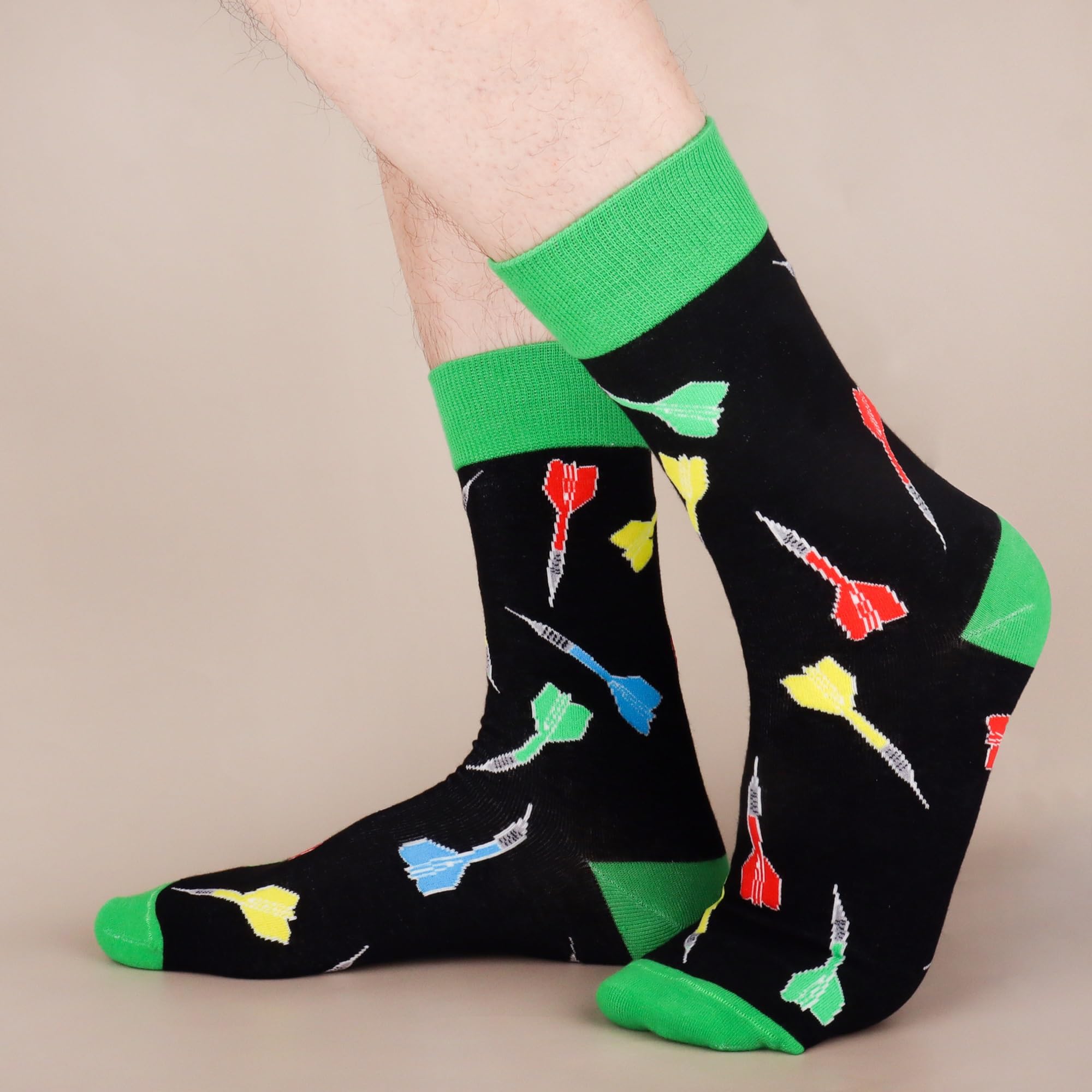Mens Funny Fun Crazy Funky Dress Crew Socks - Dude Golf