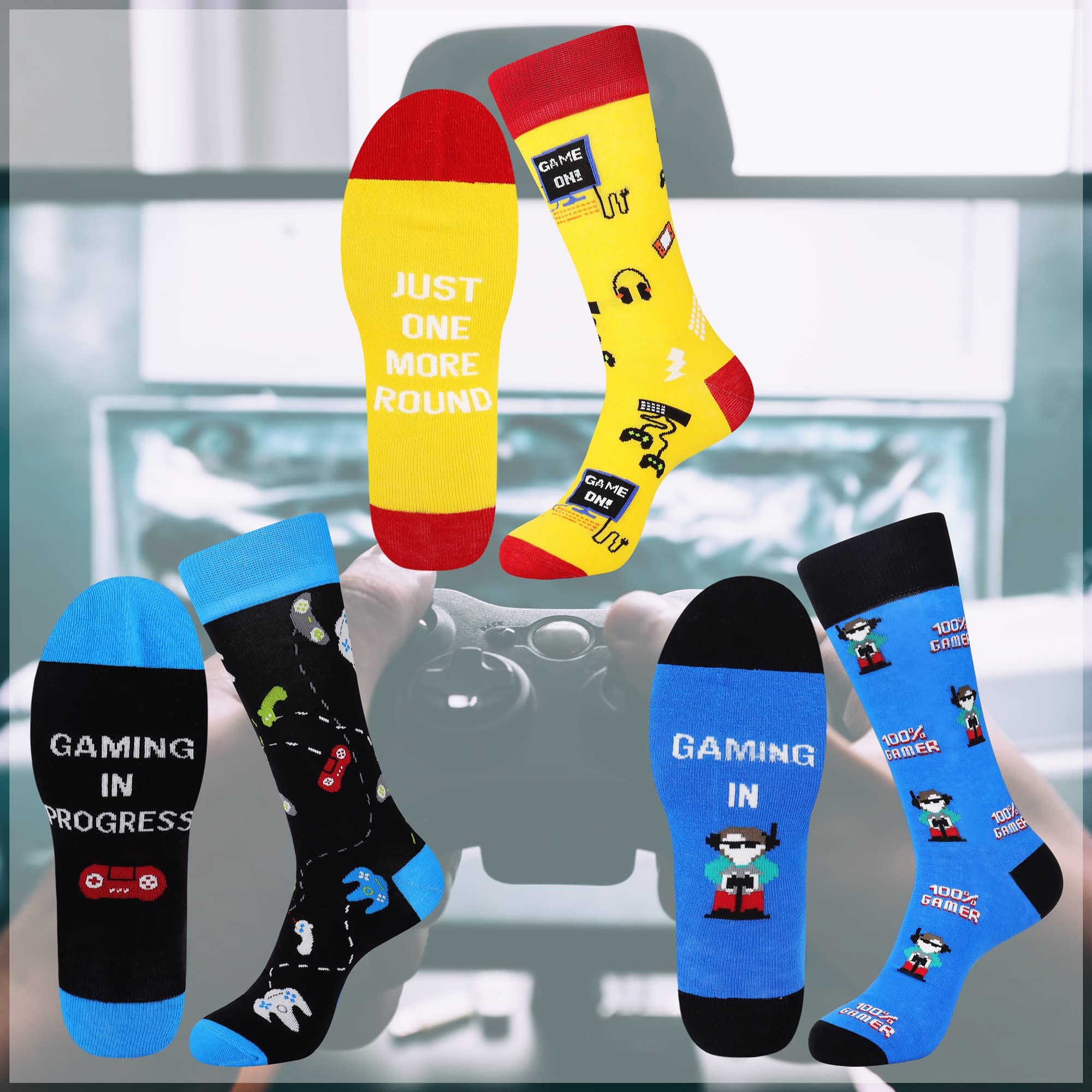 Mens Funny Fun Crazy Funky Dress Crew Socks - Dude Golf
