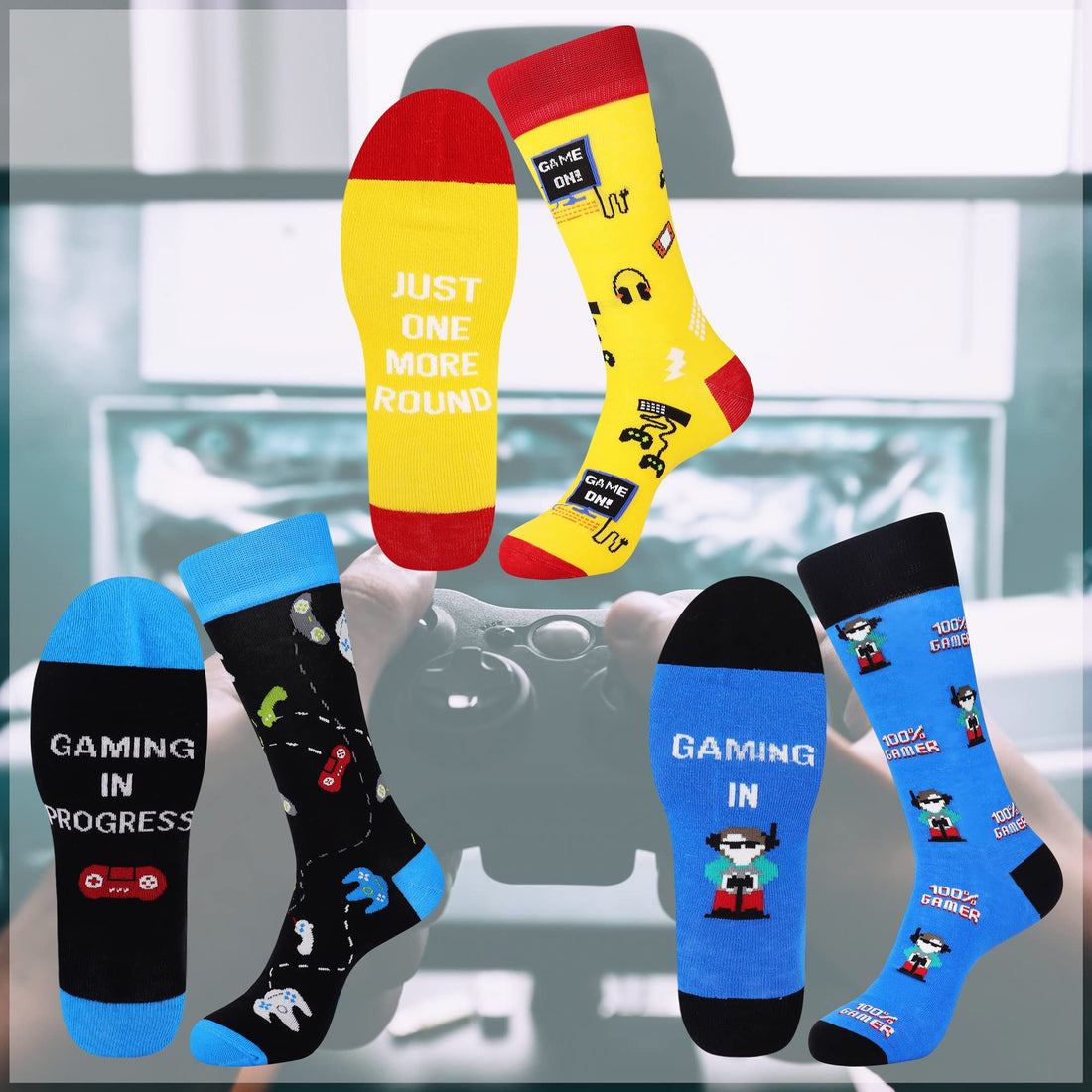 Mens Funny Fun Crazy Funky Dress Crew Socks - Dude Golf