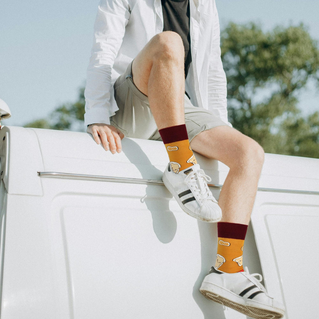 Mens Funny Fun Crazy Funky Dress Crew Socks - Dude Golf