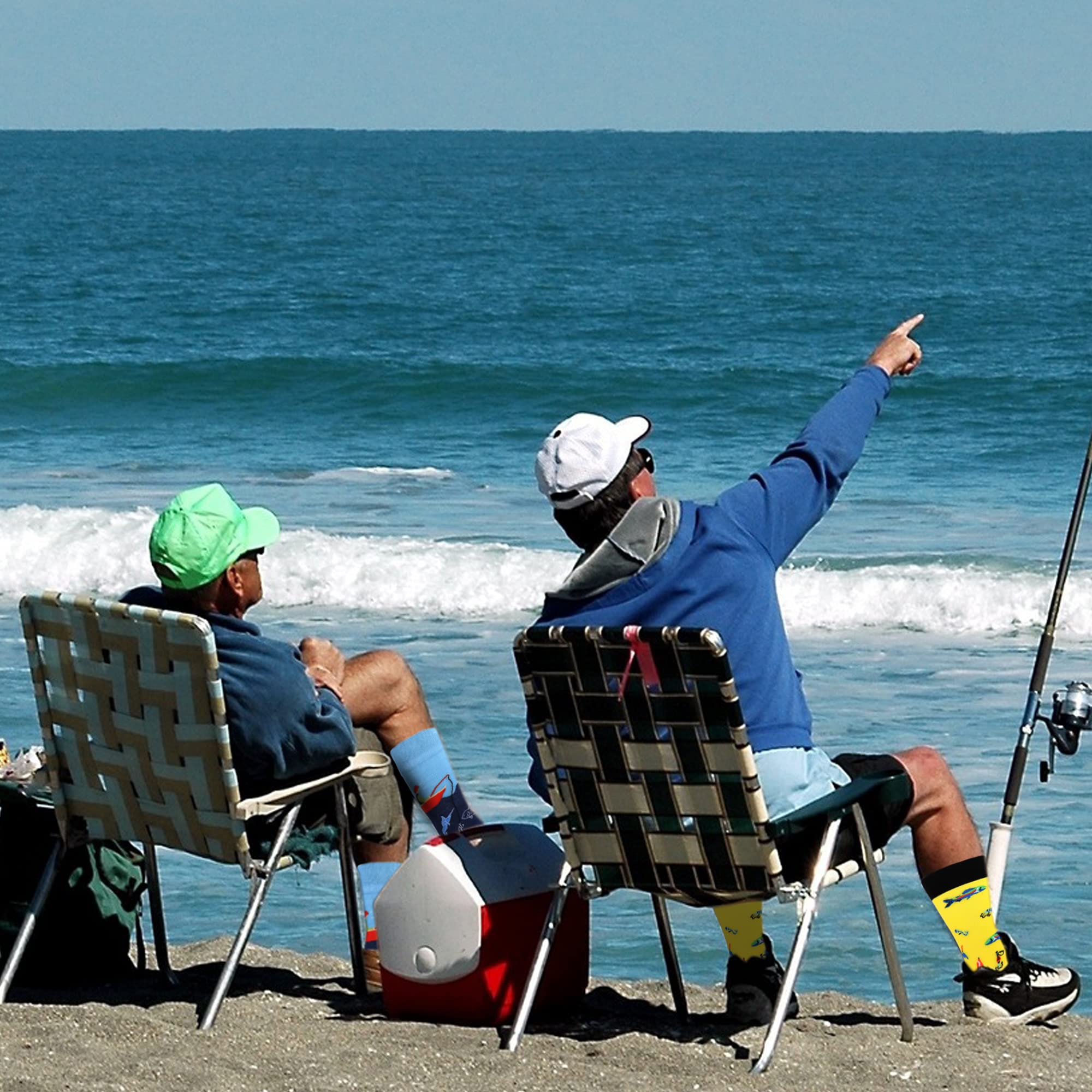 Mens Funny Fun Crazy Funky Dress Crew Socks - Dude Golf