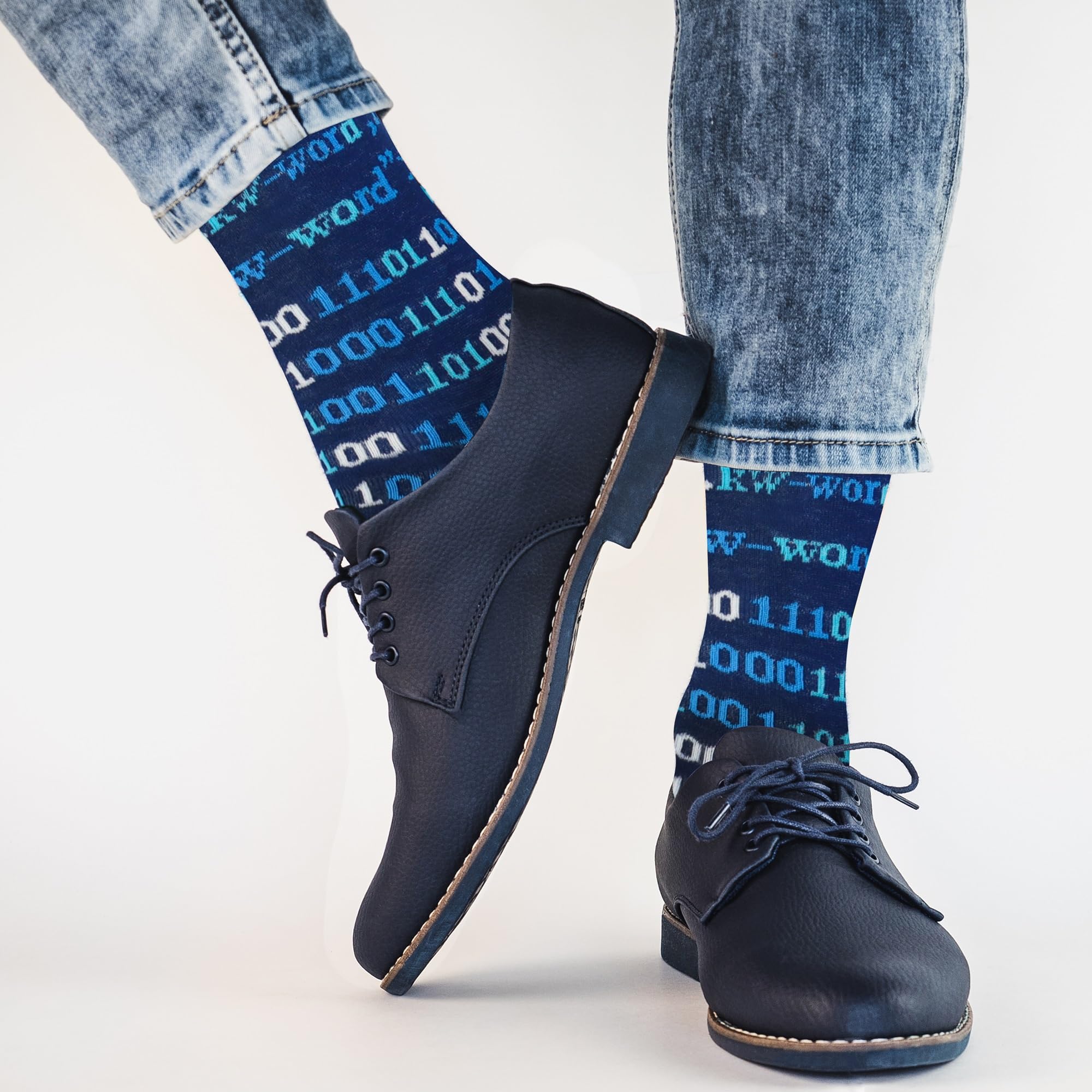 Mens Funny Fun Crazy Funky Dress Crew Socks - Dude Golf