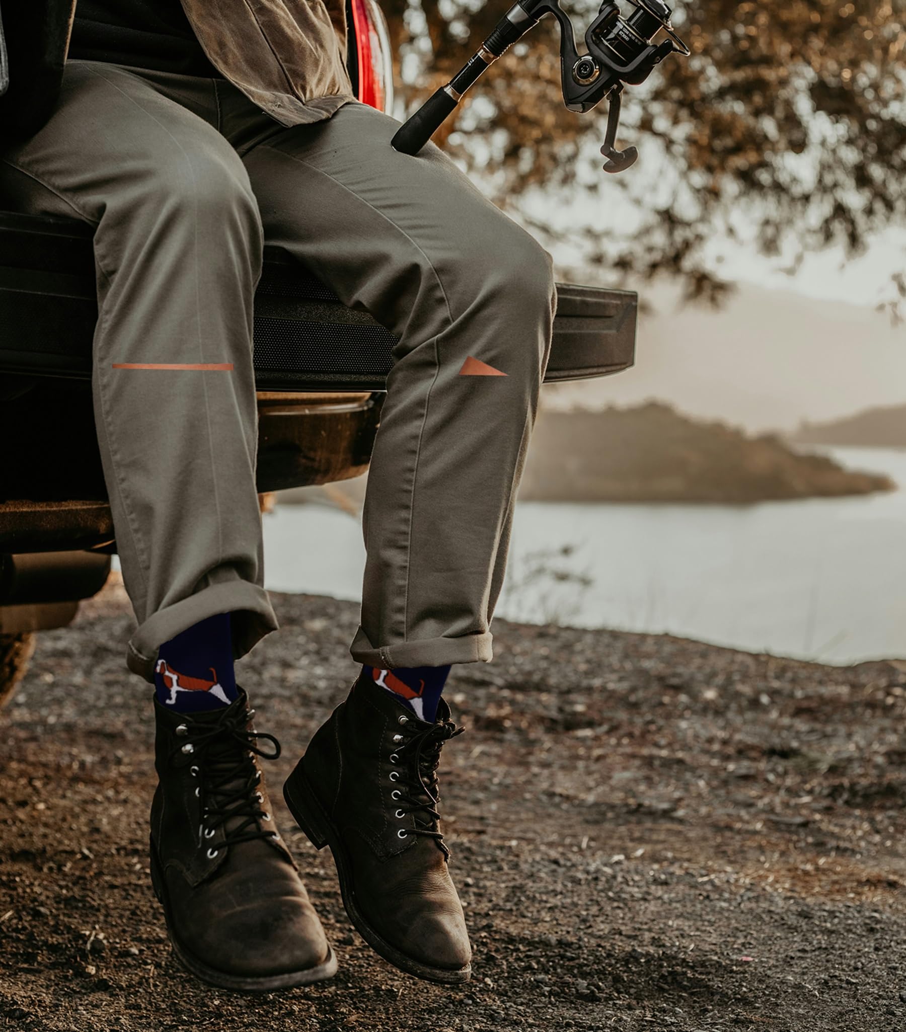 Mens Funny Fun Crazy Funky Dress Crew Socks - Dude Golf