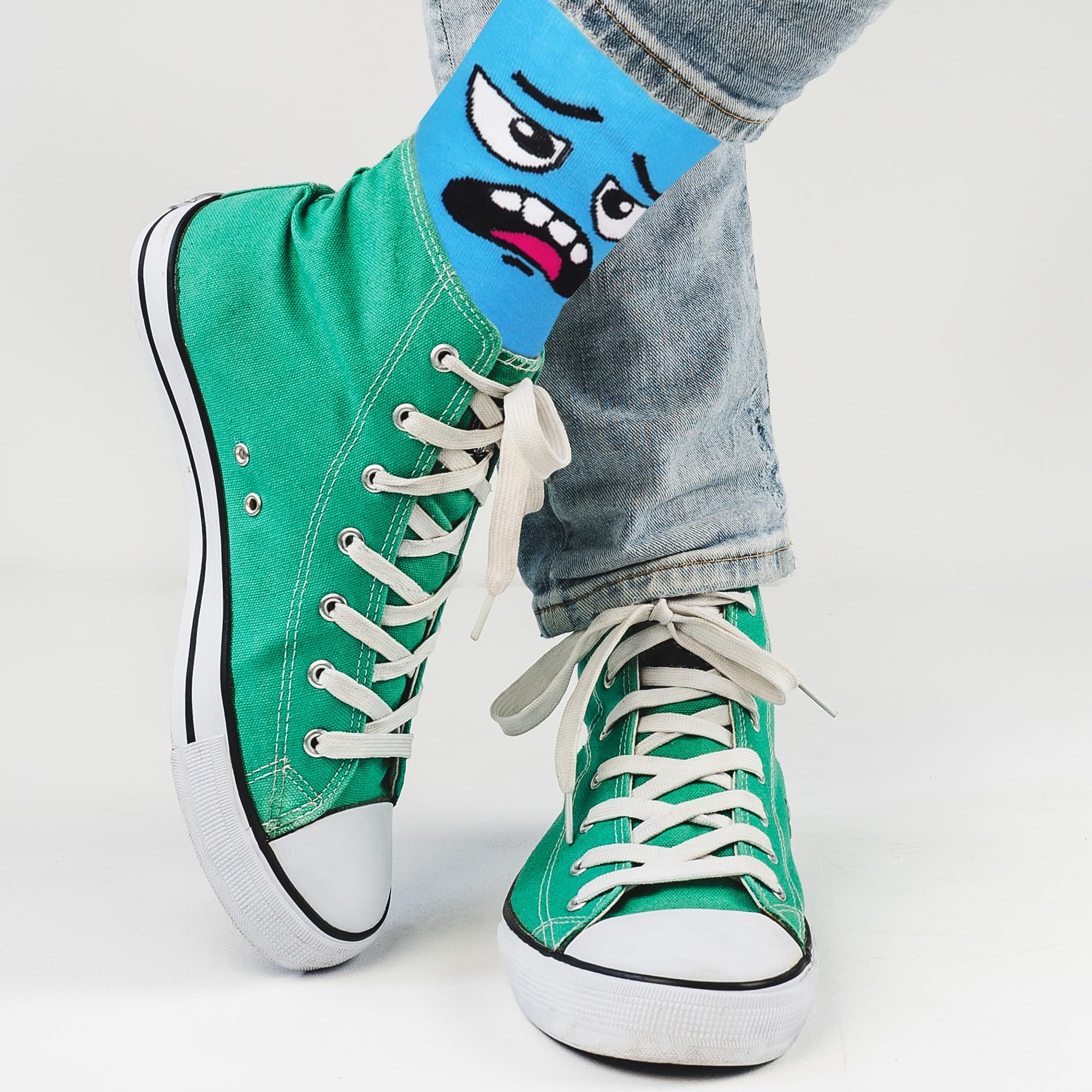 Mens Funny Fun Crazy Funky Dress Crew Socks - Dude Golf