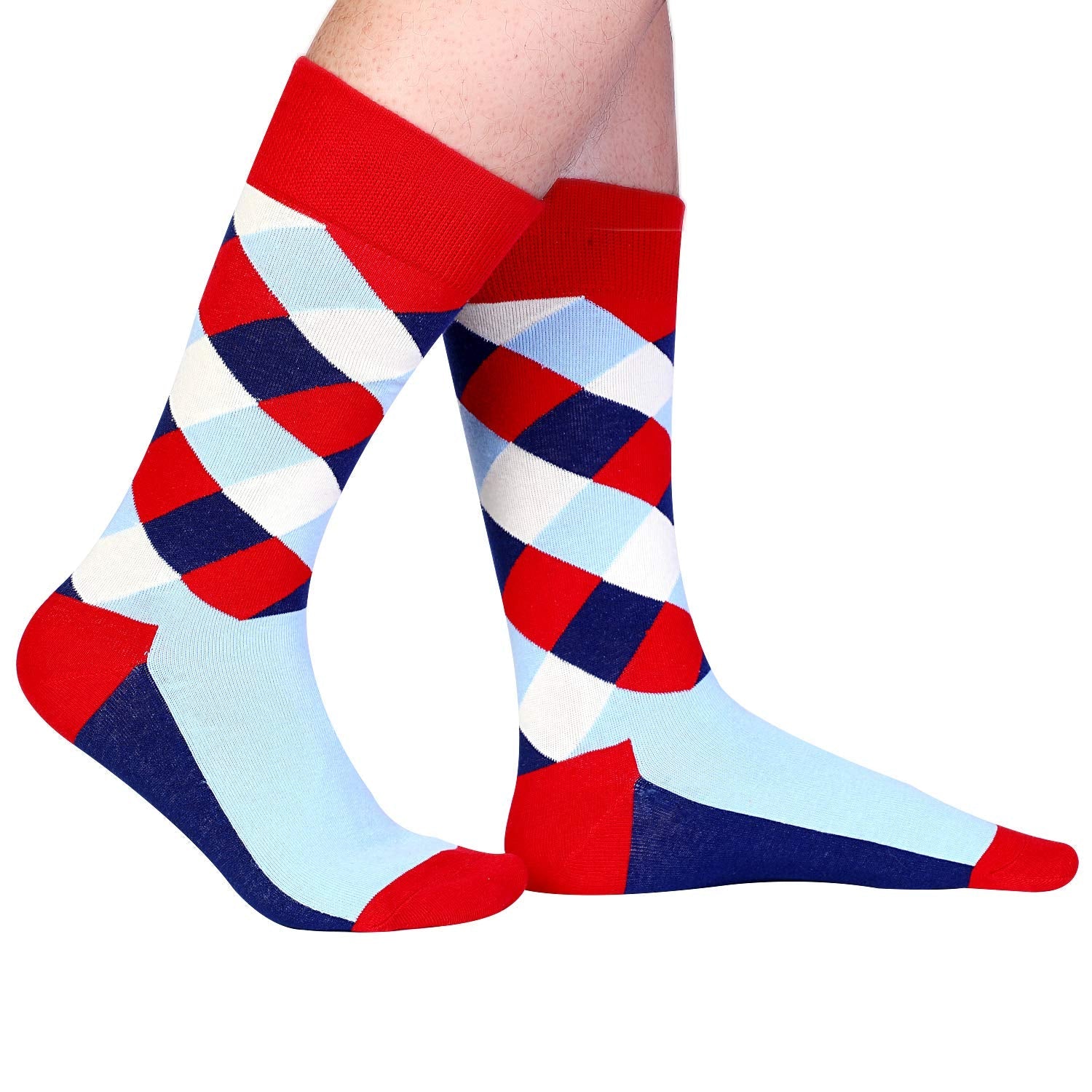 Mens Funny Fun Crazy Funky Dress Crew Socks - Dude Golf