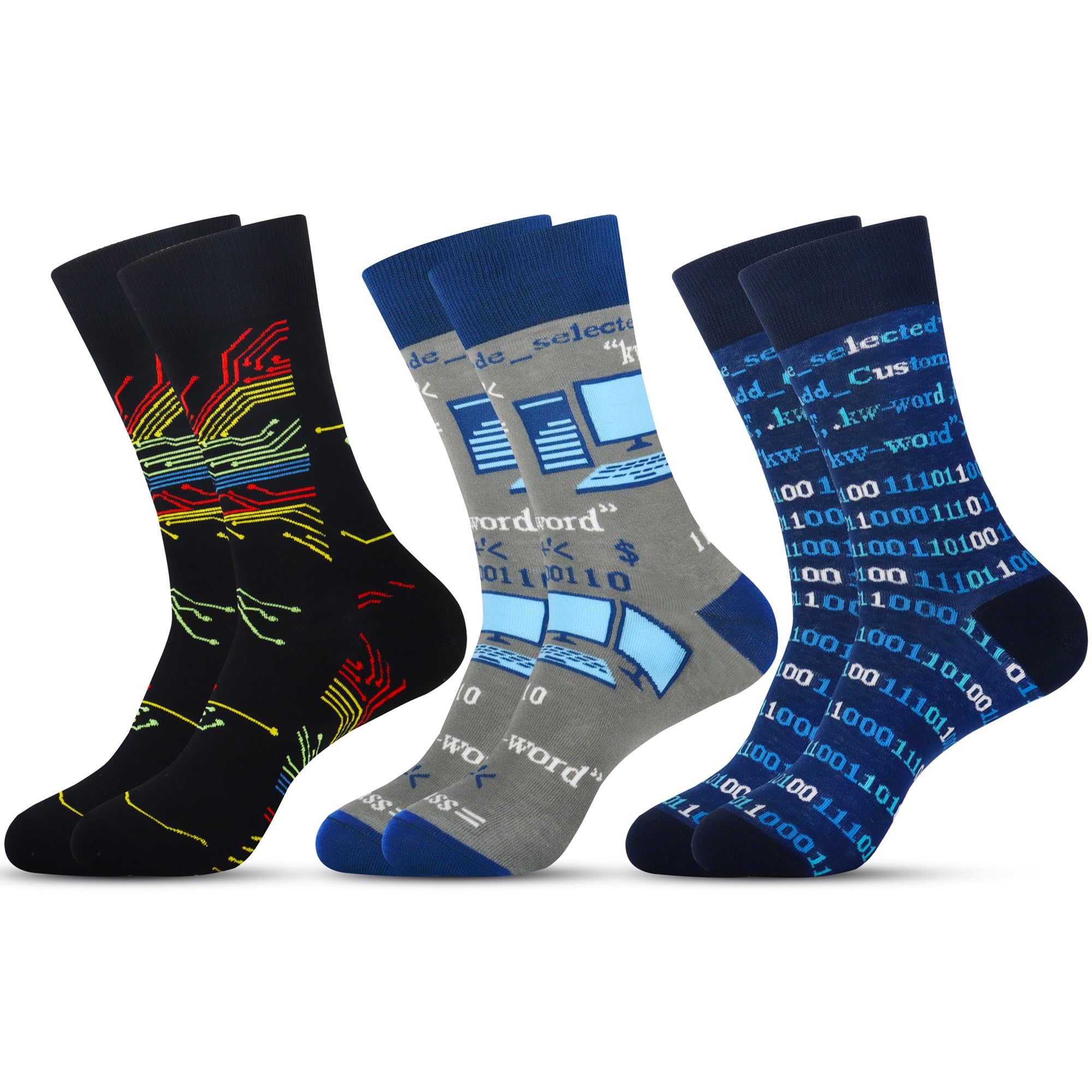 Mens Funny Fun Crazy Funky Dress Crew Socks - Dude Golf