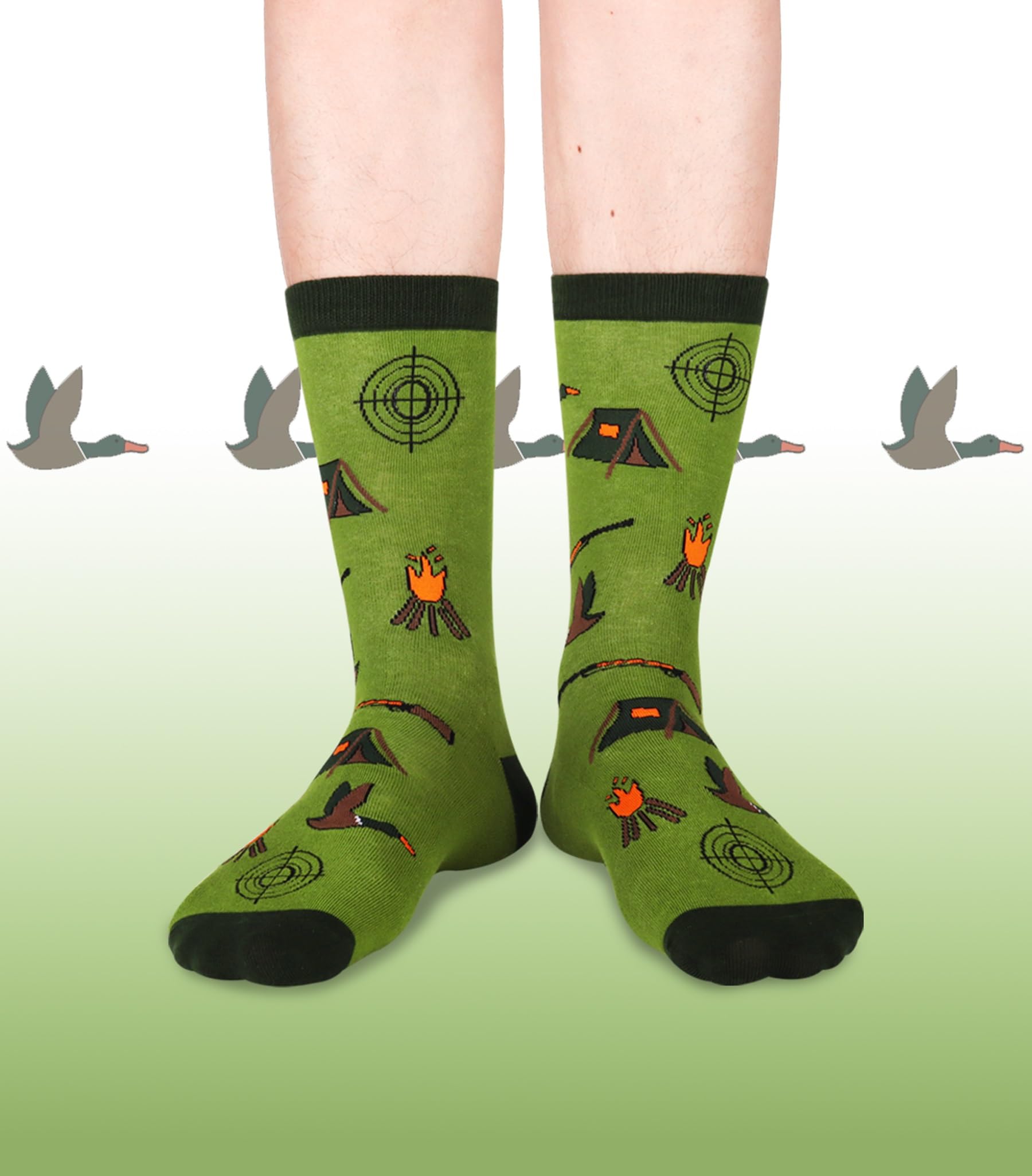 Mens Funny Fun Crazy Funky Dress Crew Socks - Dude Golf