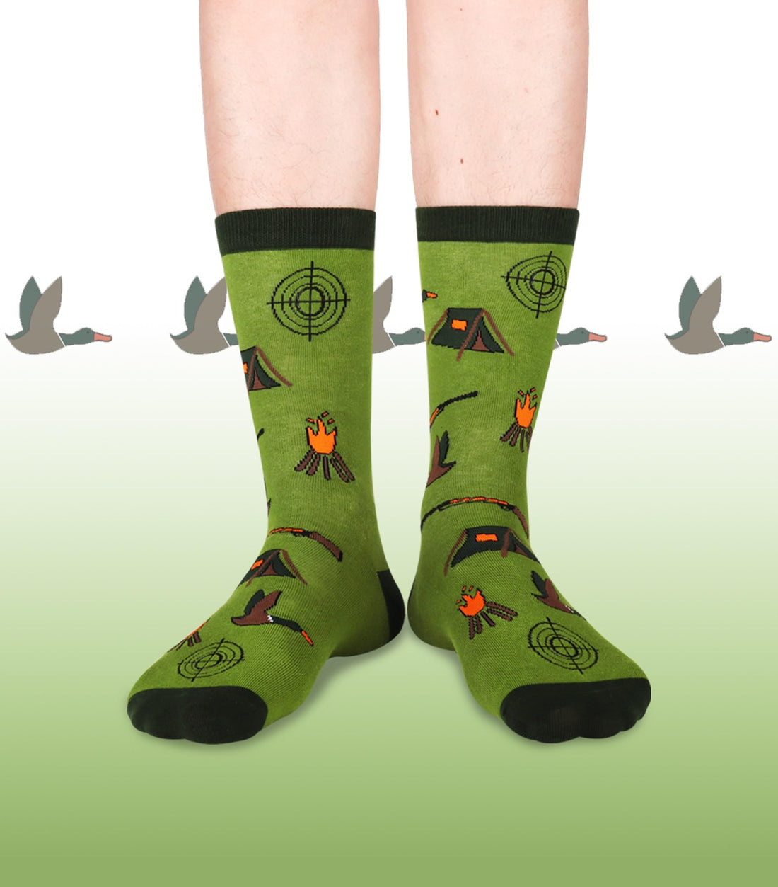 Mens Funny Fun Crazy Funky Dress Crew Socks - Dude Golf