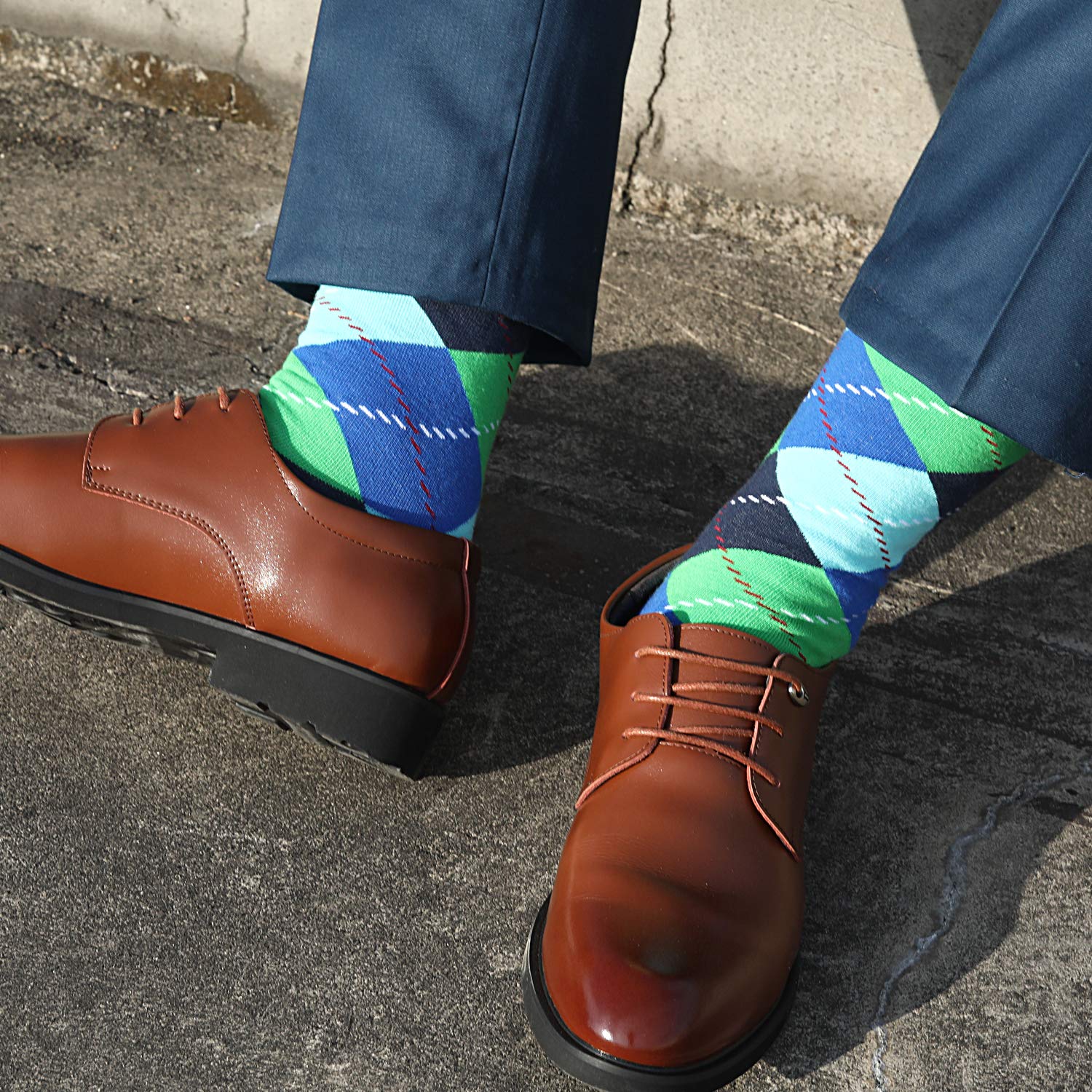 Mens Funny Fun Crazy Funky Dress Crew Socks - Dude Golf