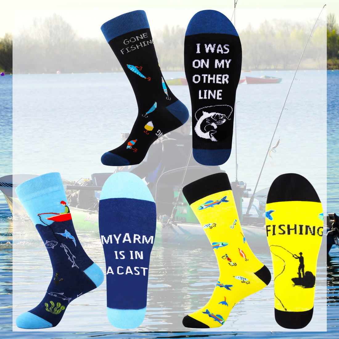 Mens Funny Fun Crazy Funky Dress Crew Socks - Dude Golf