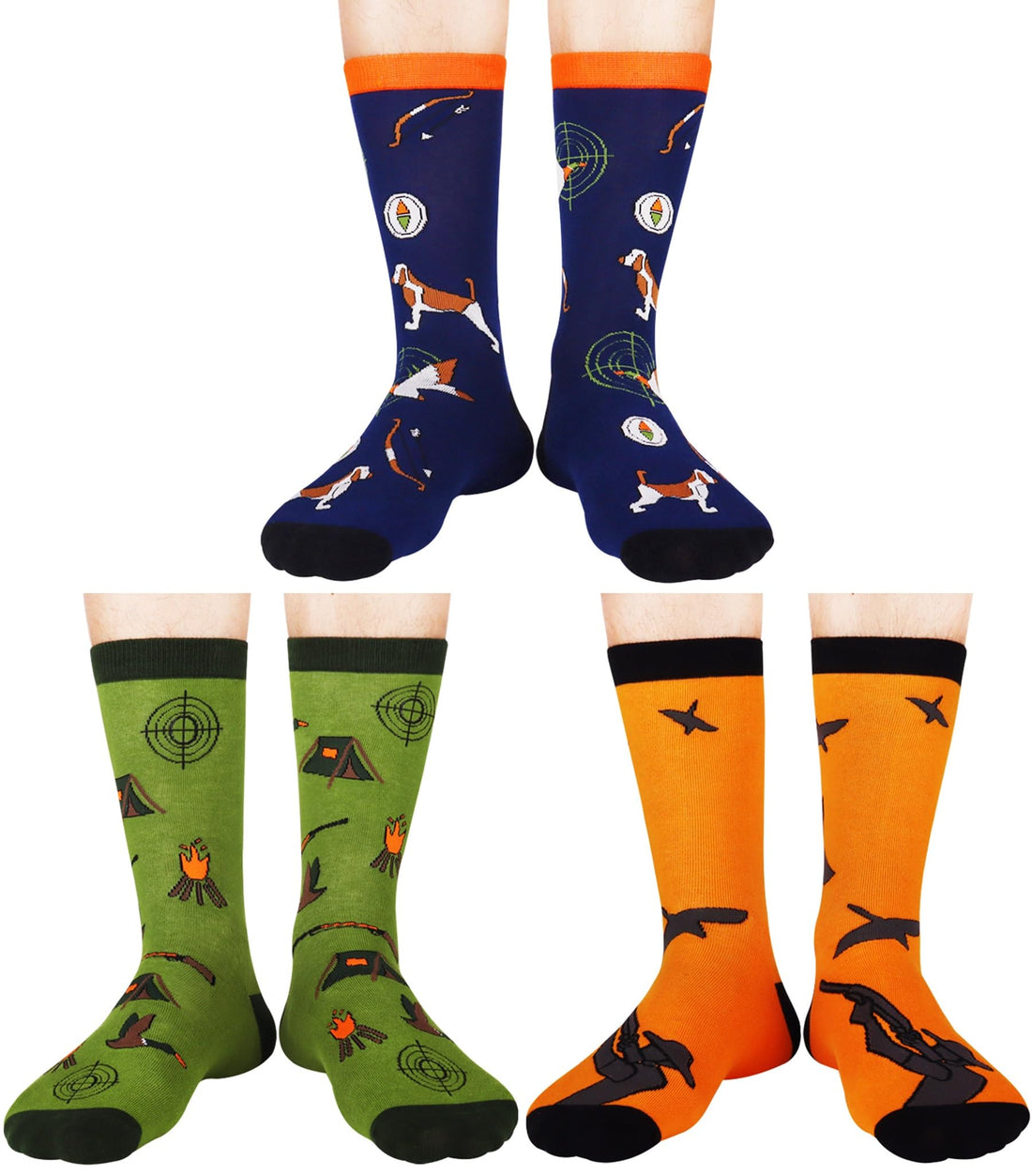 Mens Funny Fun Crazy Funky Dress Crew Socks - Dude Golf