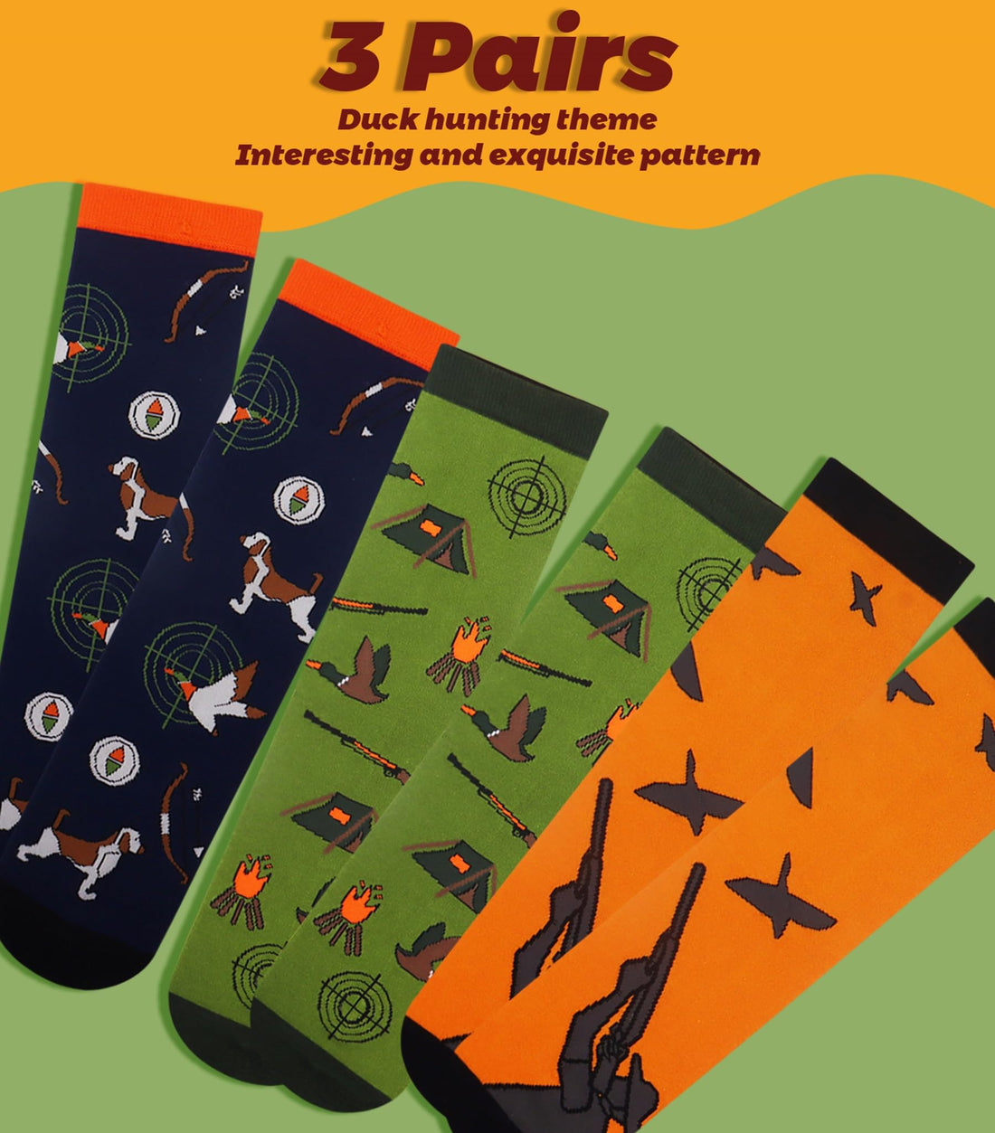 Mens Funny Fun Crazy Funky Dress Crew Socks - Dude Golf