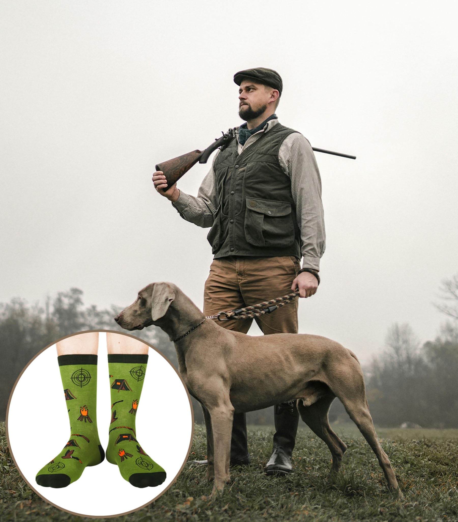 Mens Funny Fun Crazy Funky Dress Crew Socks - Dude Golf