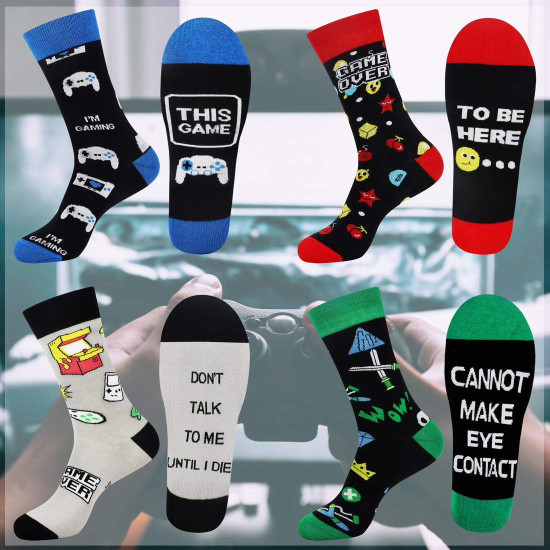 Mens Funny Fun Crazy Funky Dress Crew Socks - Dude Golf