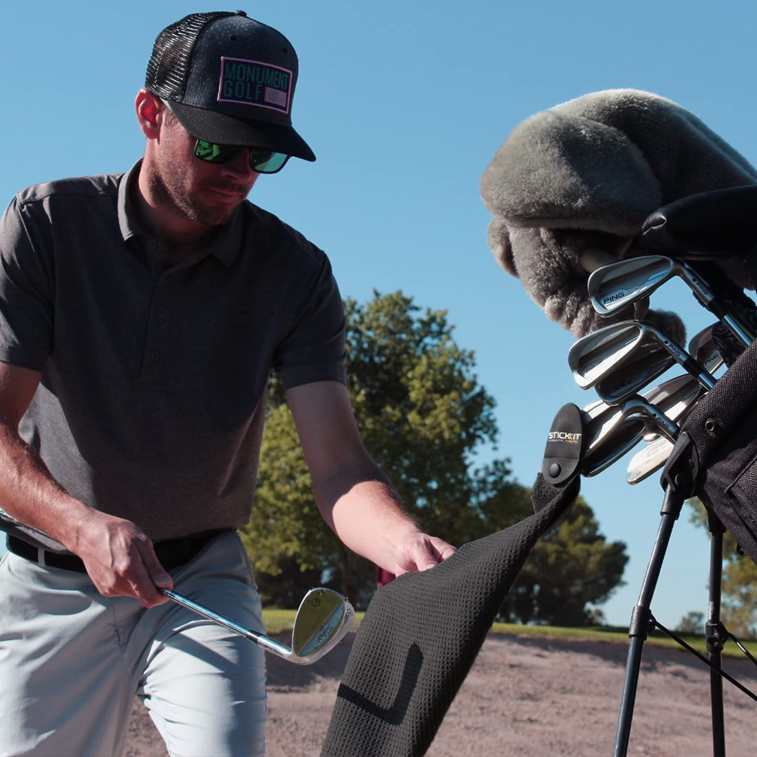 STICKIT Magnetic Golf Towel - Dude Golf