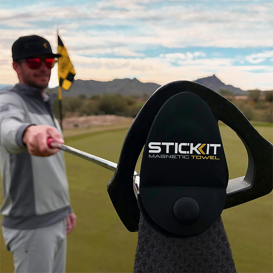 STICKIT Magnetic Golf Towel - Dude Golf